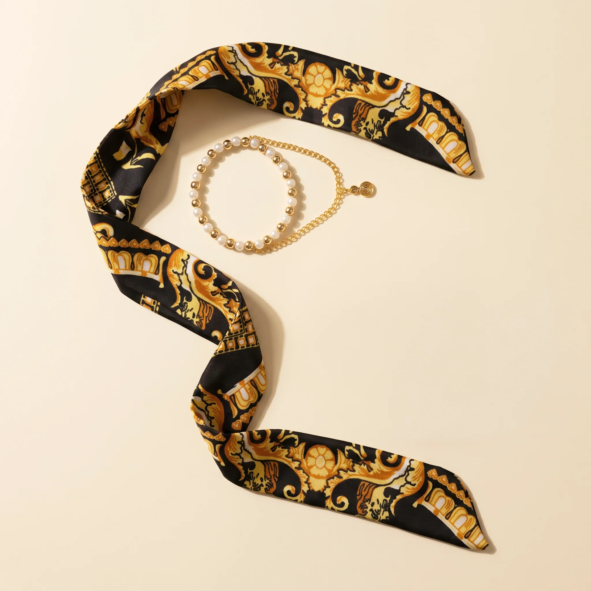 PRAO Necklace Anti-Tarnish Pearl Spiral Scarf - Image 7