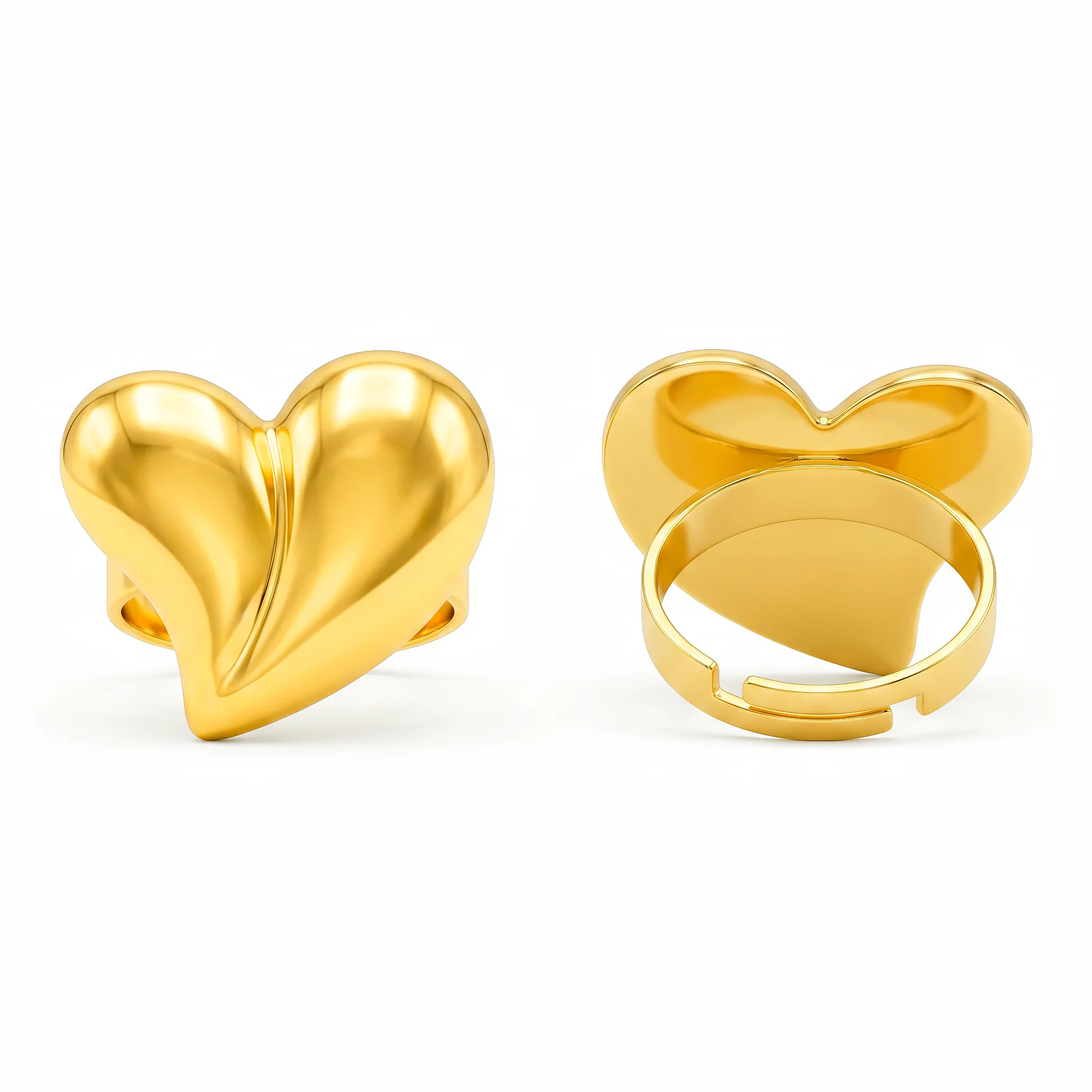 PRAO Ring Anti-Tarnish Puffed Silhouette Heart Motif (Adjustable Size) - Image 5