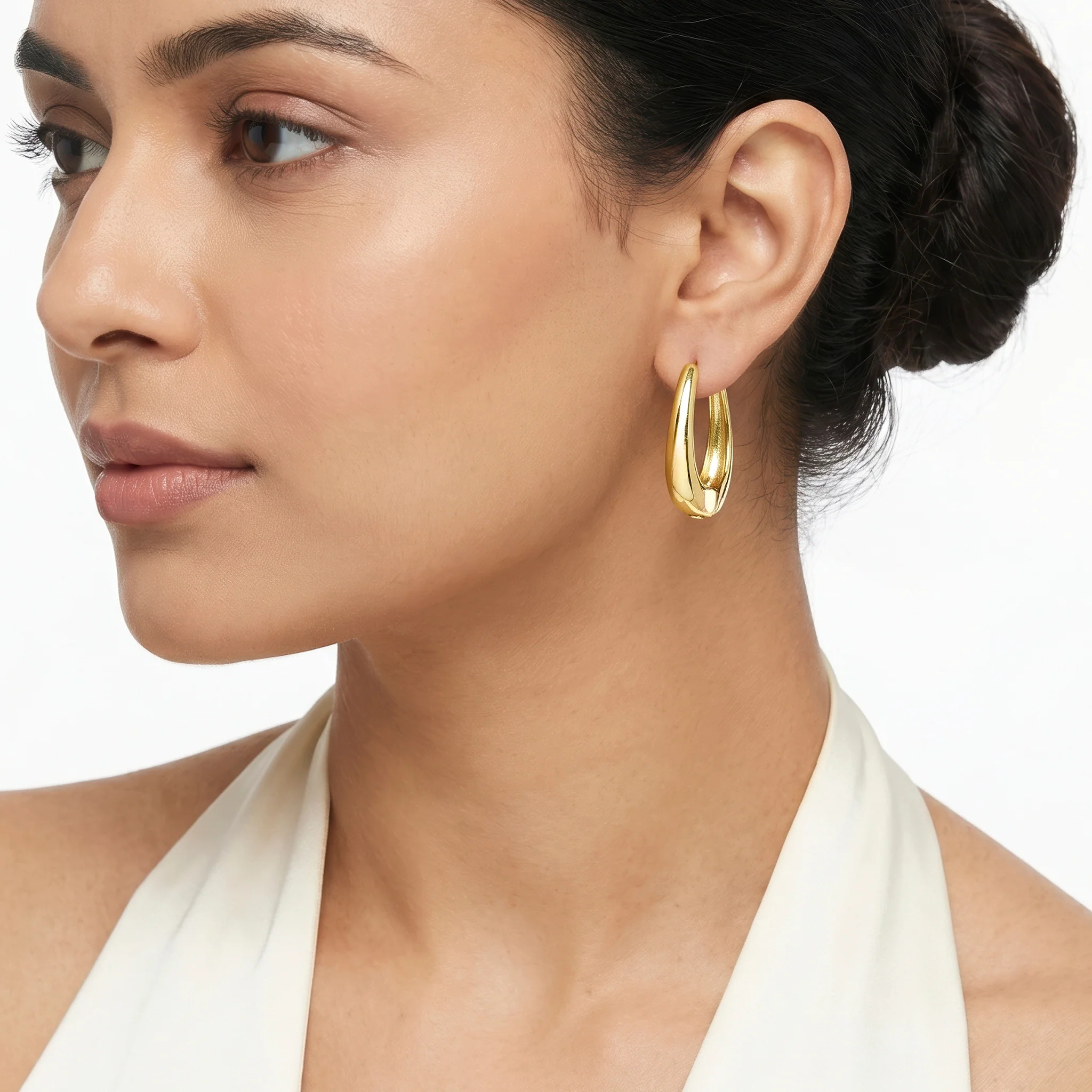 PRAO Earrings Anti-Tarnish Molten Sculptural Silhouette - Image 3