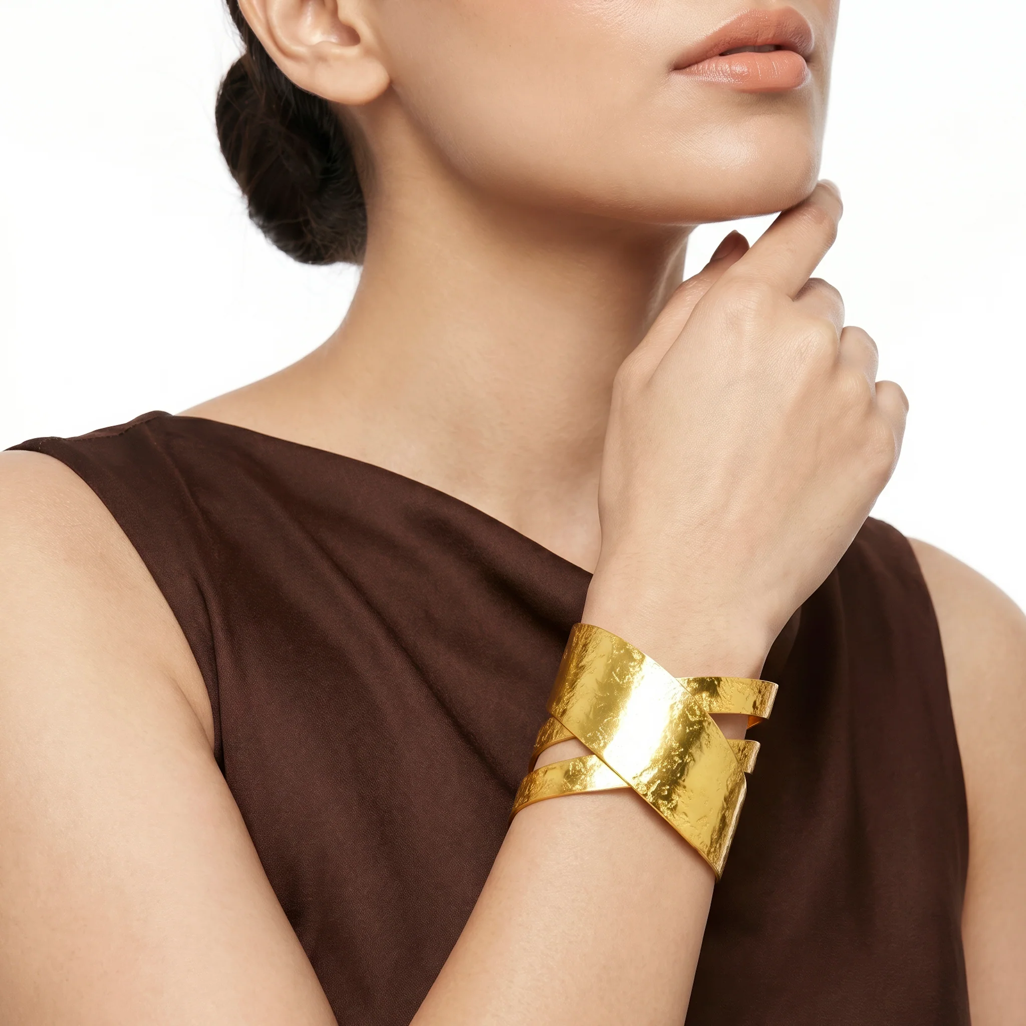 PRAO Bracelet Anti-Tarnish X Crossover Cuff (Adjustable Size) - Image 5