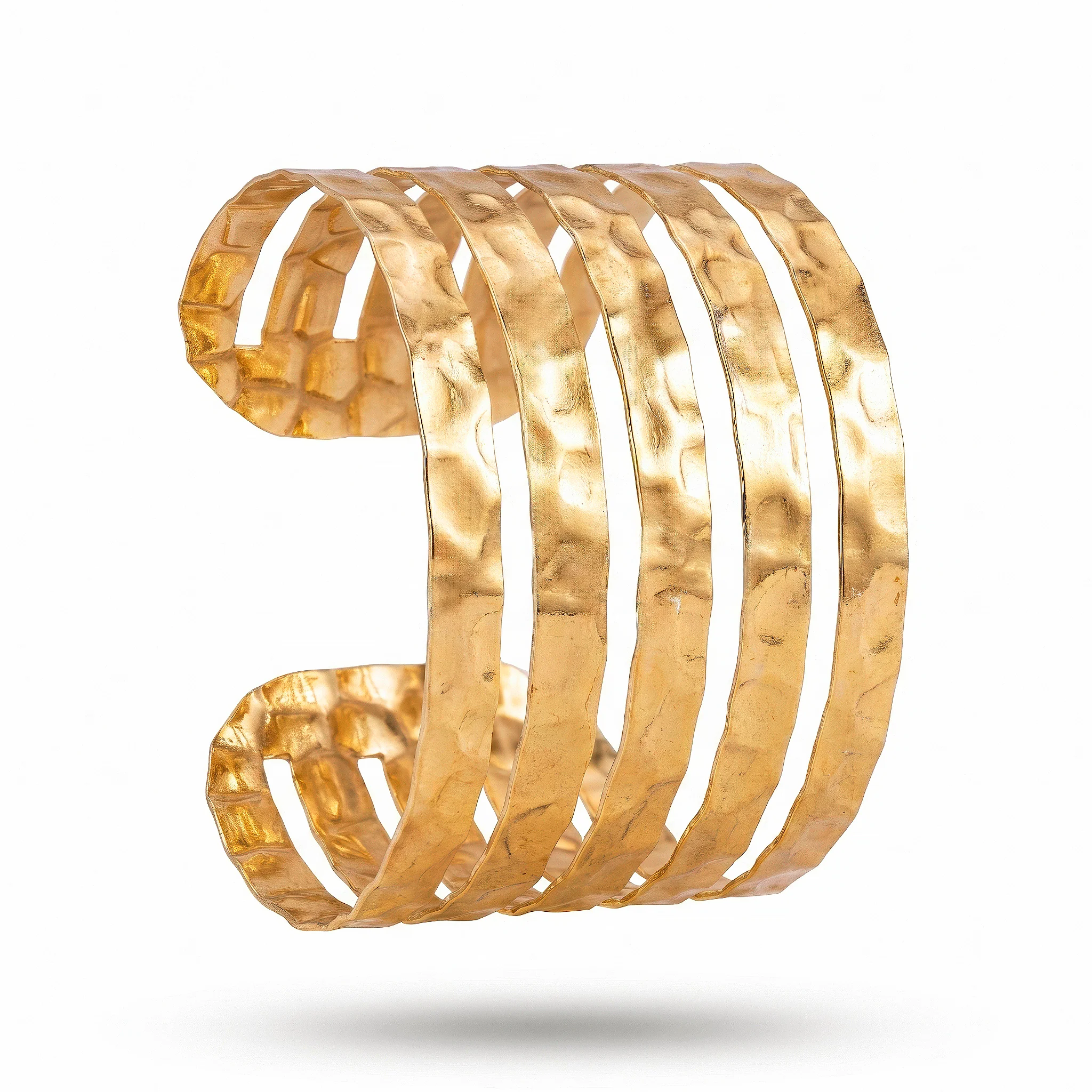PRAO Bracelet Anti-Tarnish Multi-Line Wide Cuff (Adjustable Size) - Image 3