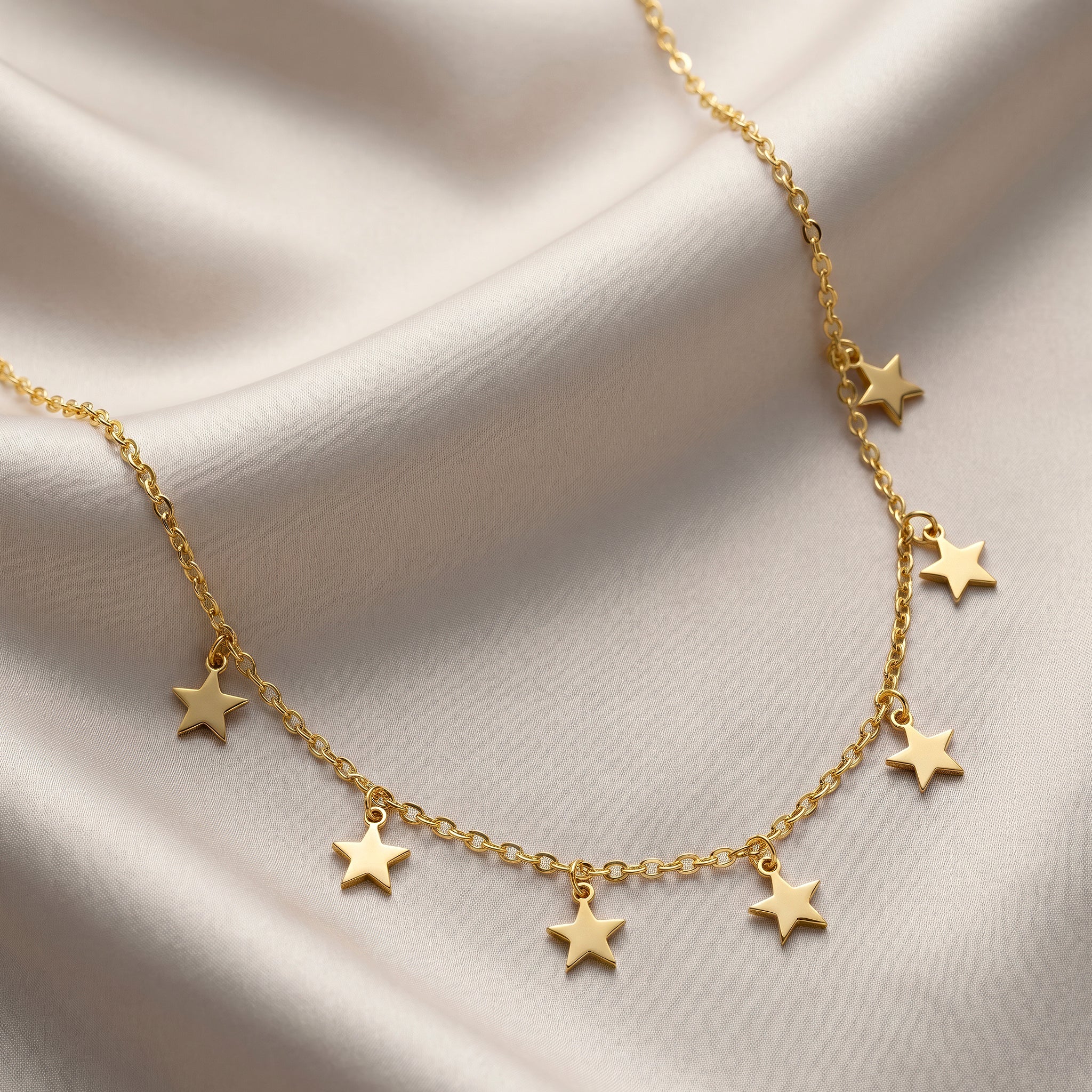 PRAO Necklace Anti-Tarnish Star Charms Minimalist - Image 4