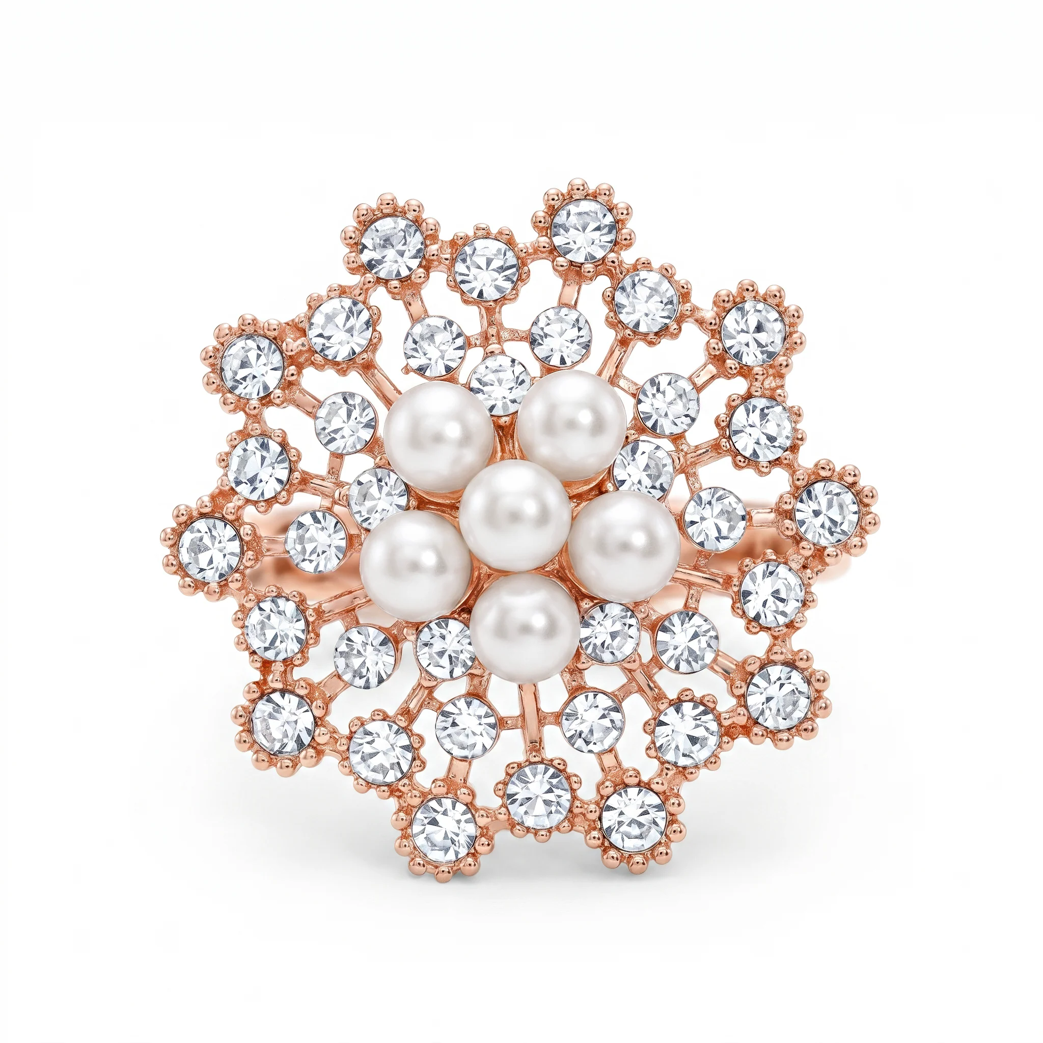 PRAO Ring Anti-Tarnish Pearl Cluster Ornate (Adjustable Size) - Image 3