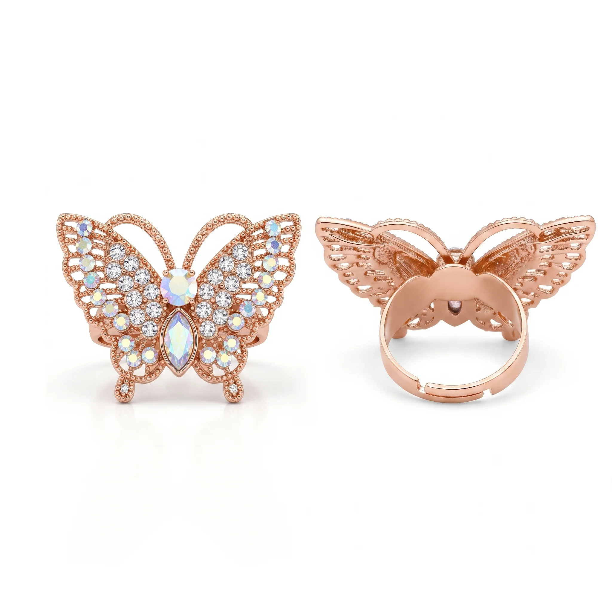 PRAO Ring Anti-Tarnish Butterfly Crystal (Adjustable Size) - Image 5