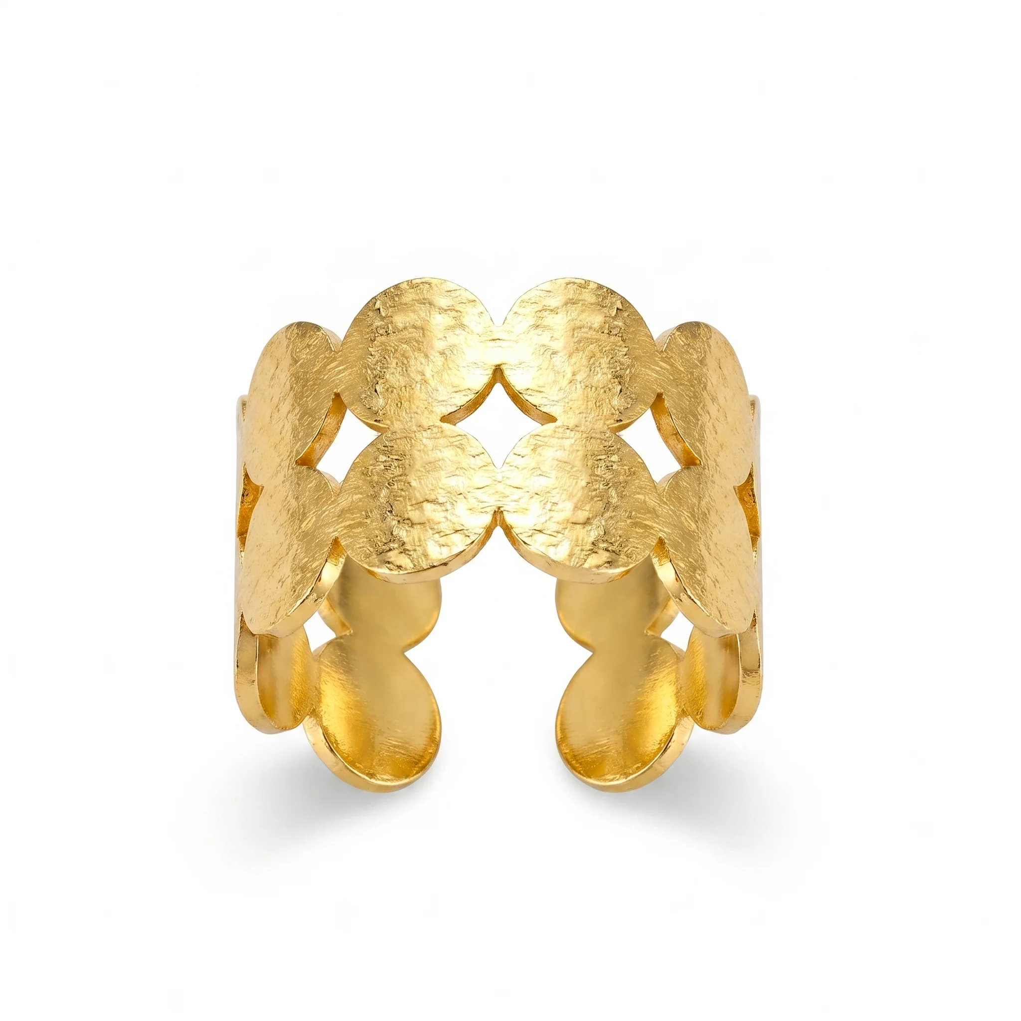 PRAO Ring Anti-Tarnish Hammered Disc (Adjustable Size) - Image 5