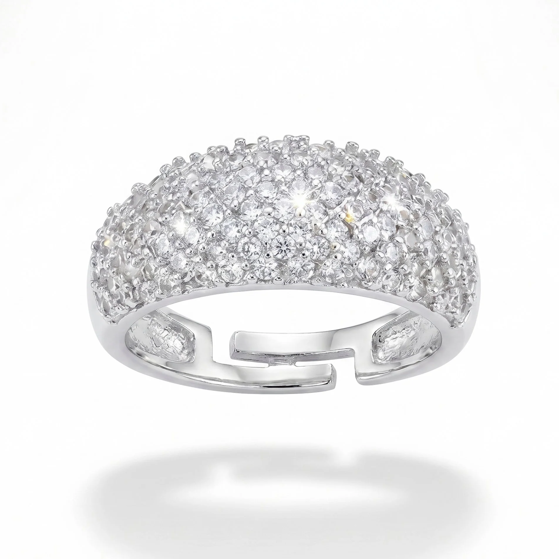 PRAO Ring Anti-Tarnish Crystal Dome Band (Adjustable Size) - Image 2