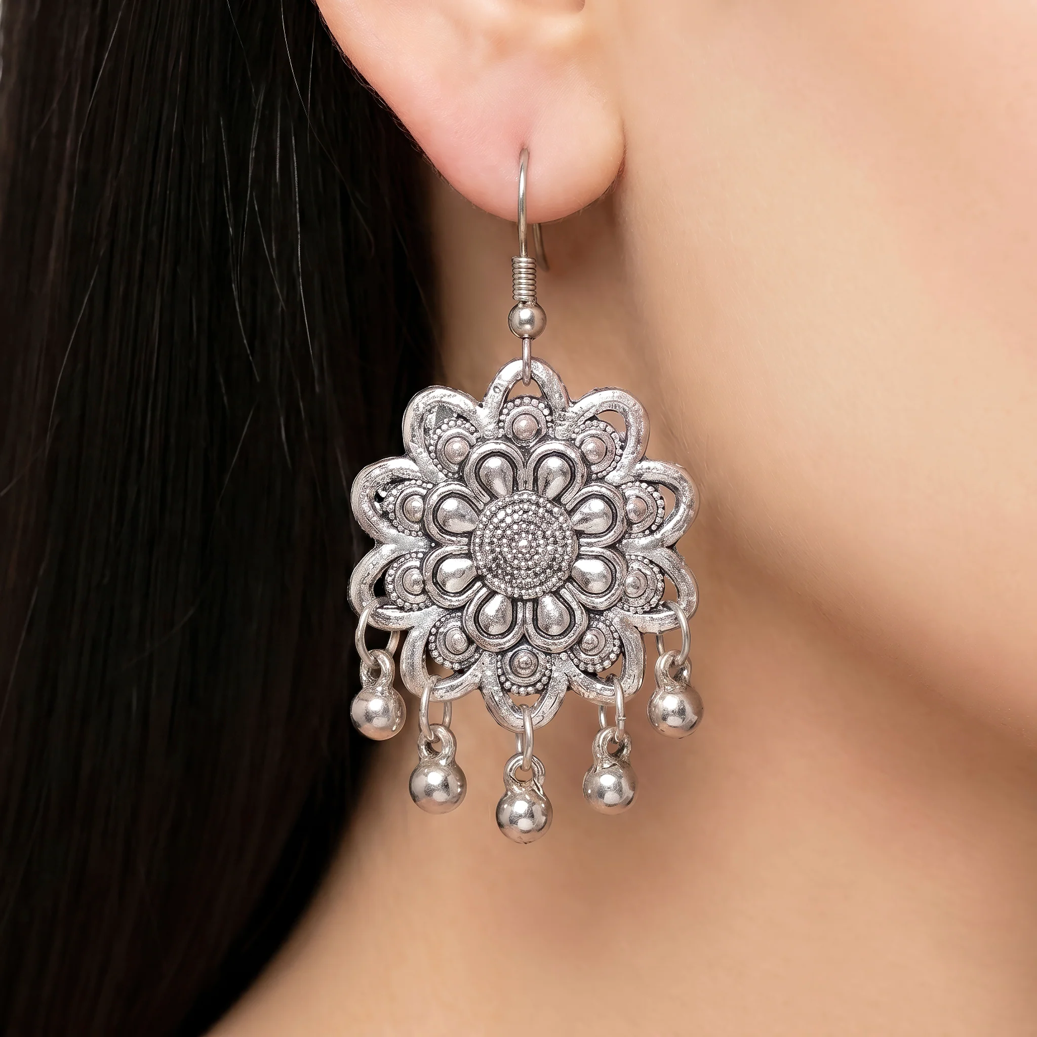 PRAO Necklace Anti-Tarnish Oxidized Enamel Pendant Set With Earrings - Image 3