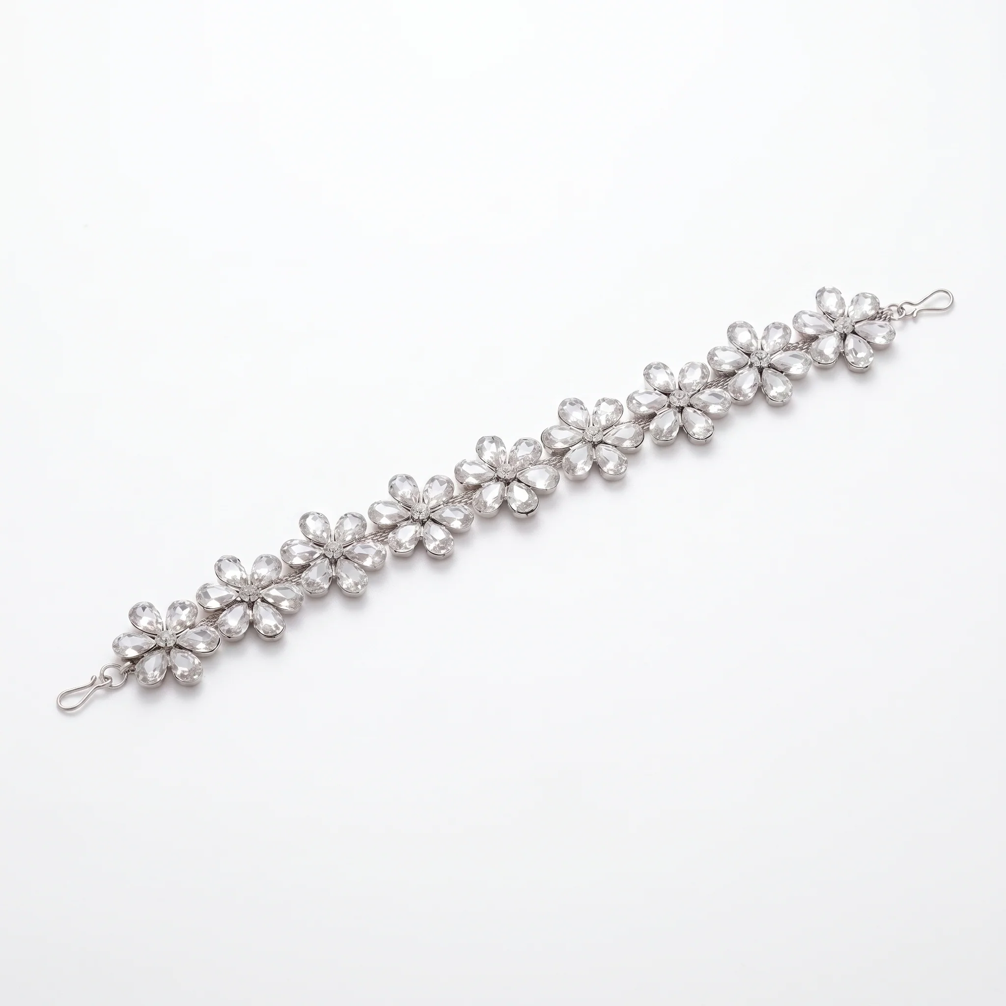 PRAO Sheeshpatti Anti-Tarnish Rhinestone Flower Sheeshpatti Hair Chain - Image 3