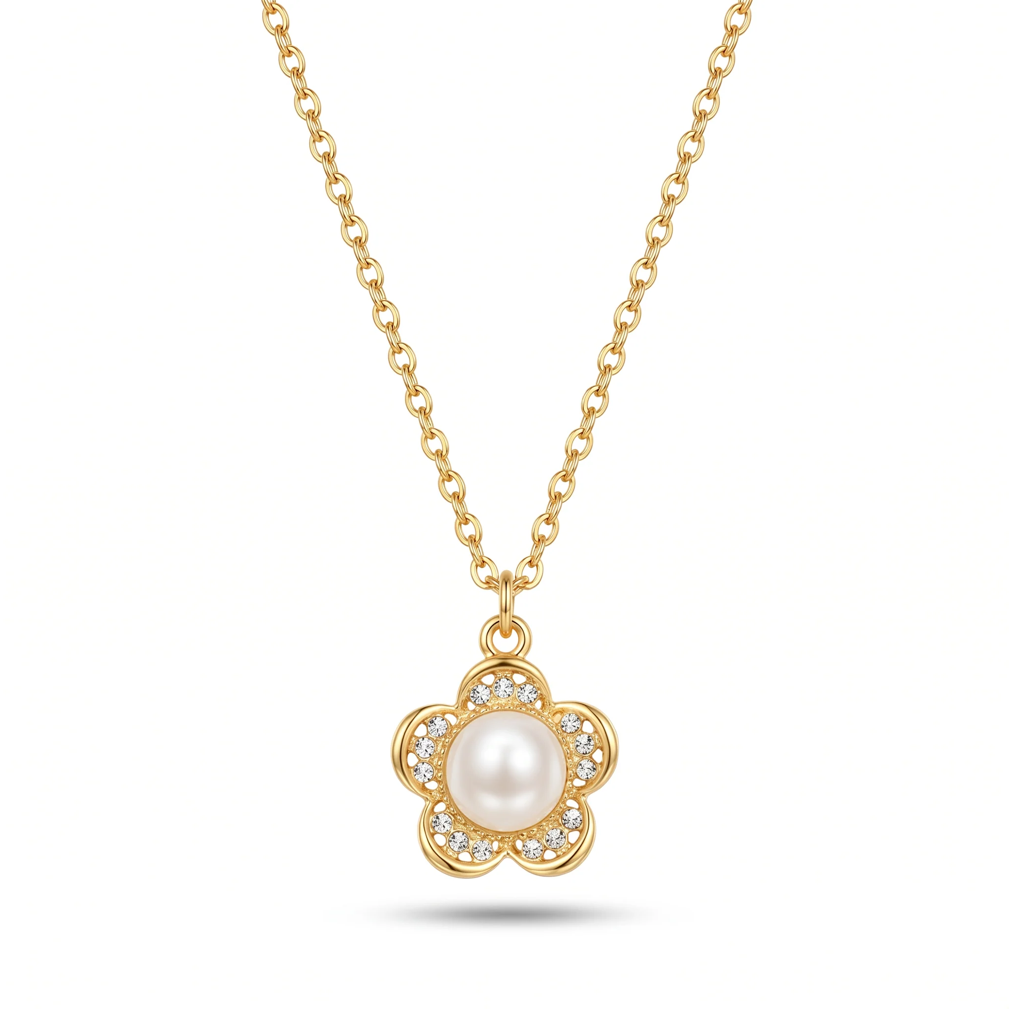 PRAO Necklace Anti-Tarnish Monalisa Flower Pendant - Image 3