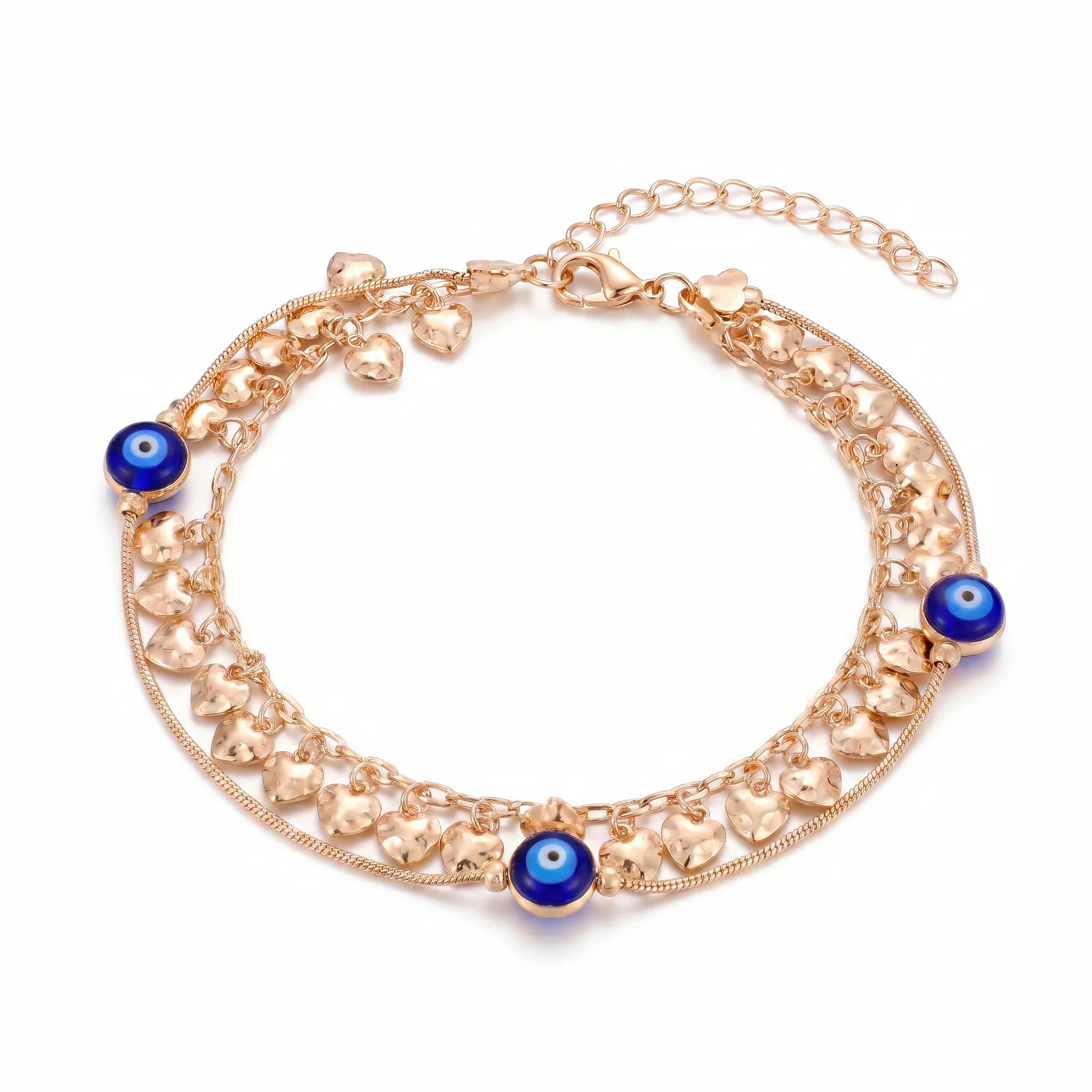 PRAO Anklet Anti-Tarnish Evil Eye Bead & Coin Charm - Image 4