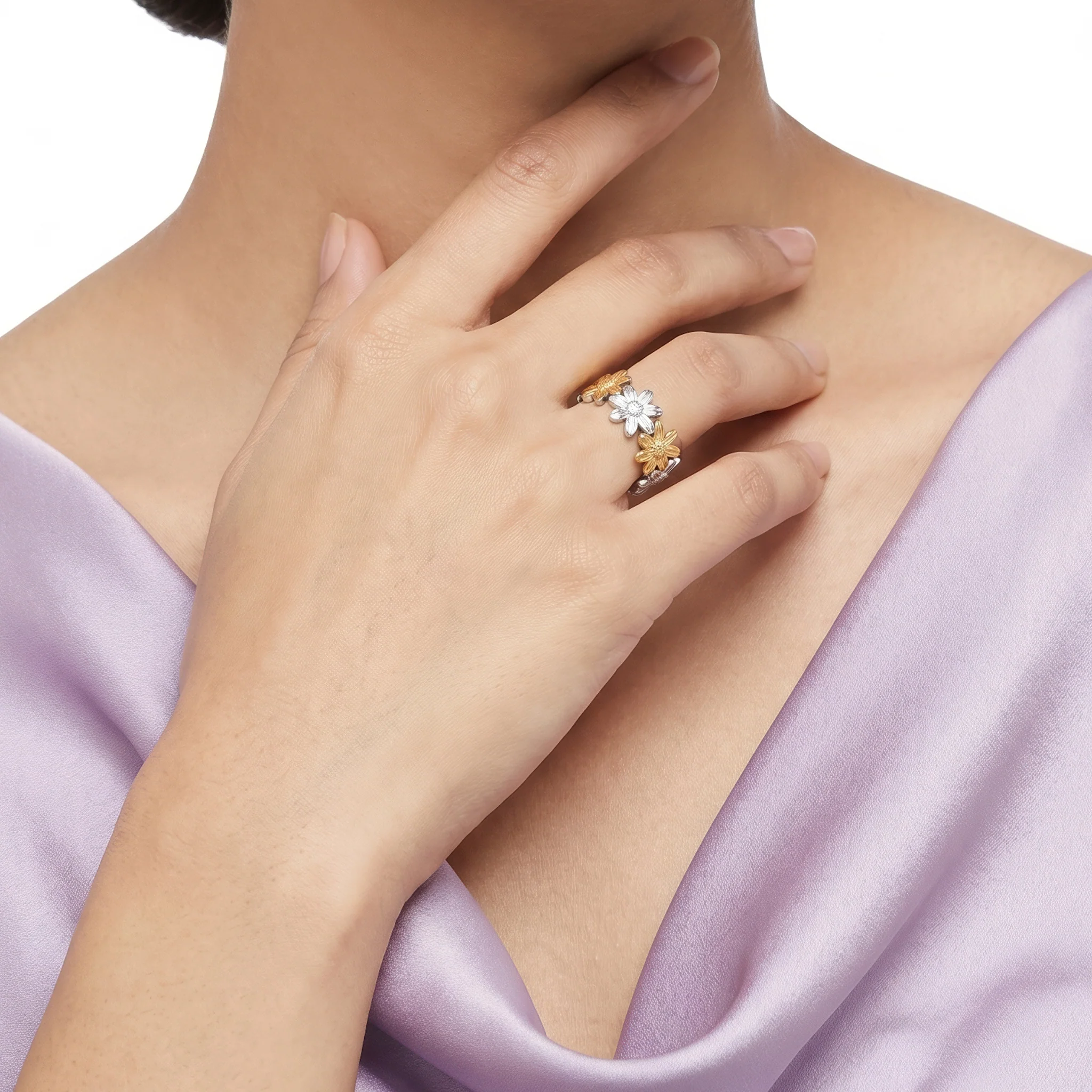 PRAO Ring Anti-Tarnish Sunflower Band (Adjustable Size) - Image 3