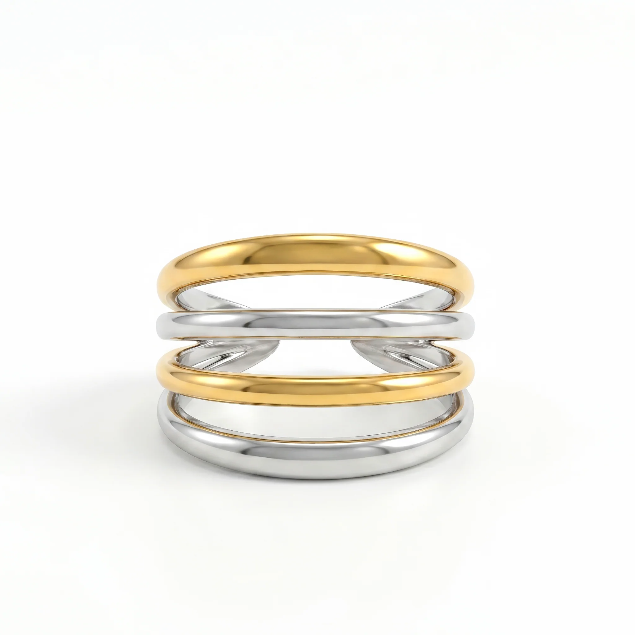 PRAO Ring Anti-Tarnish Stacked Dual-Tone (Adjustable Size) - Image 4