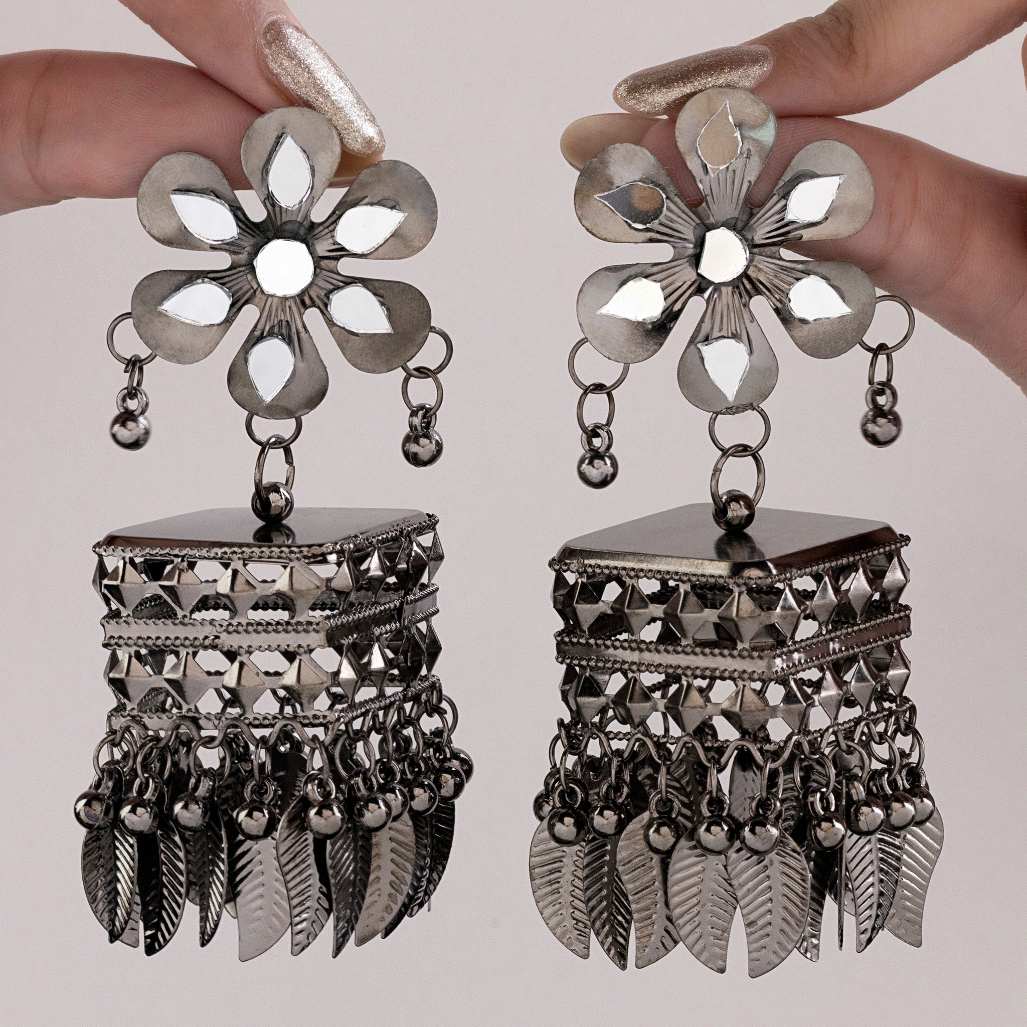 PRAO Earrings Anti-Tarnish Flower Jhumki Danglers - Image 6