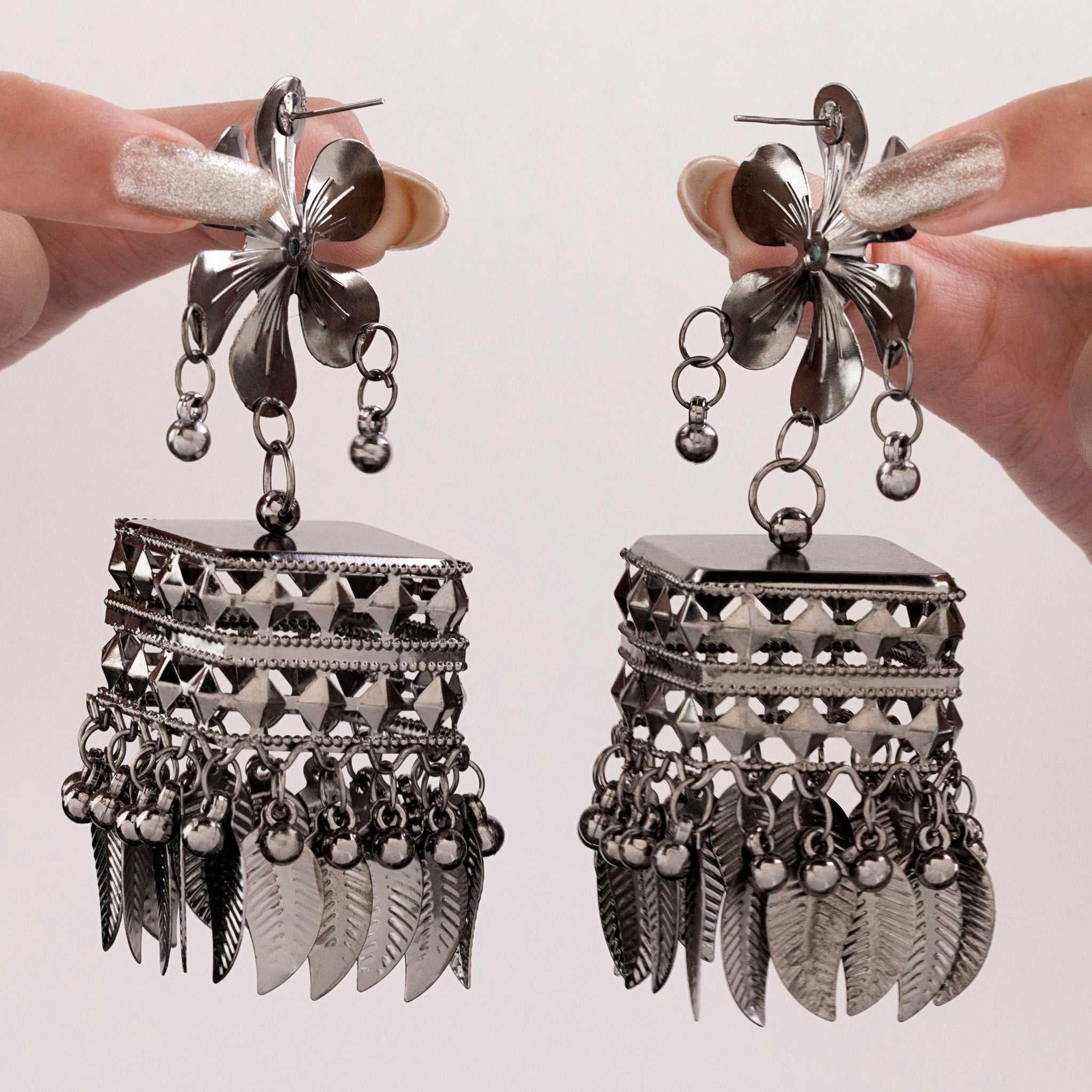 PRAO Earrings Anti-Tarnish Flower Jhumki Danglers - Image 7