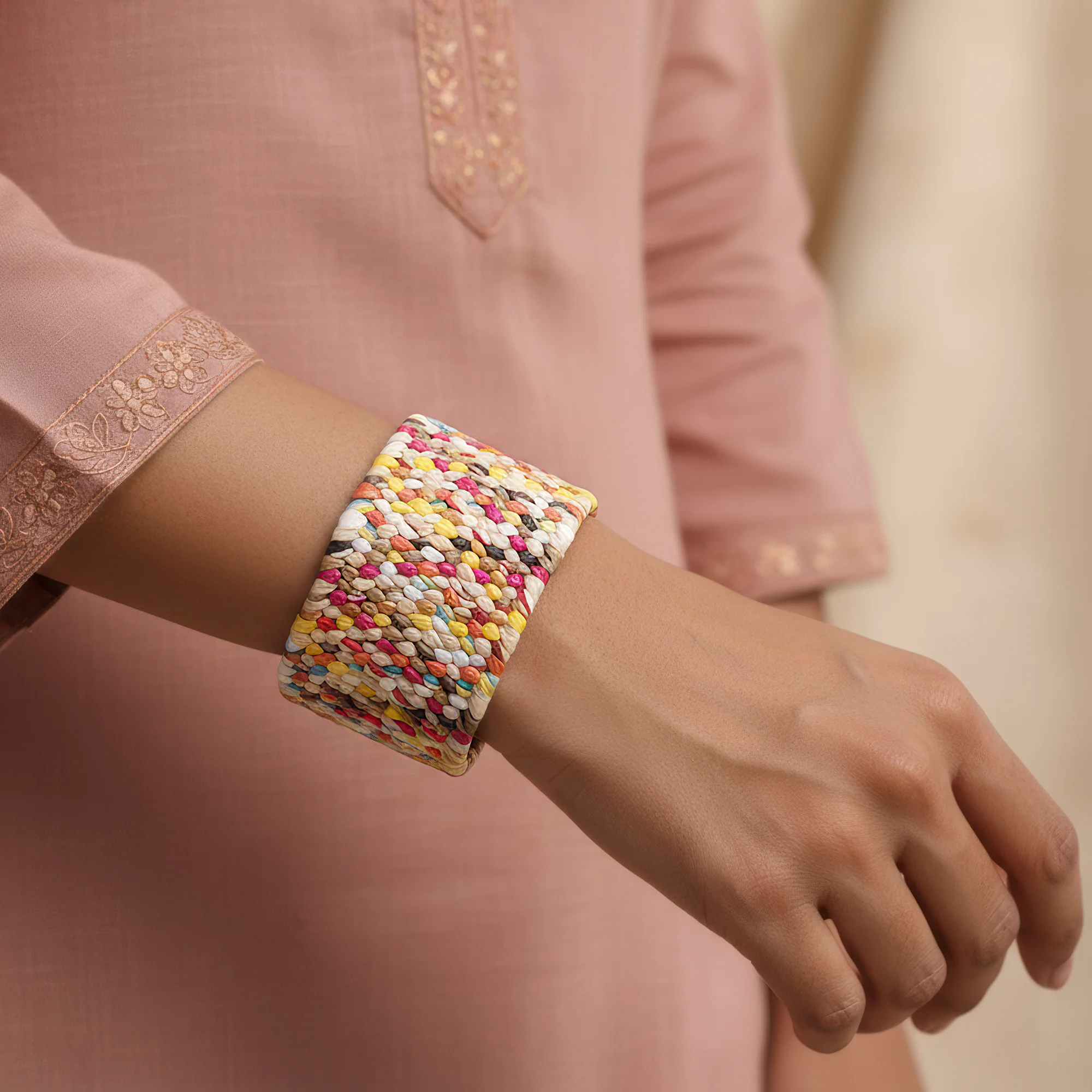 PRAO Bracelet Multicolour Raffia (Adjustable Size) - Image 3
