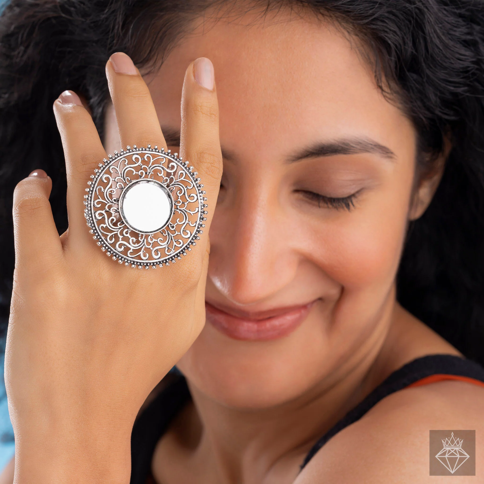 PRAO Ring Anti-Tarnish Reflective Aura Cocktail (Adjustable Size) - Image 4