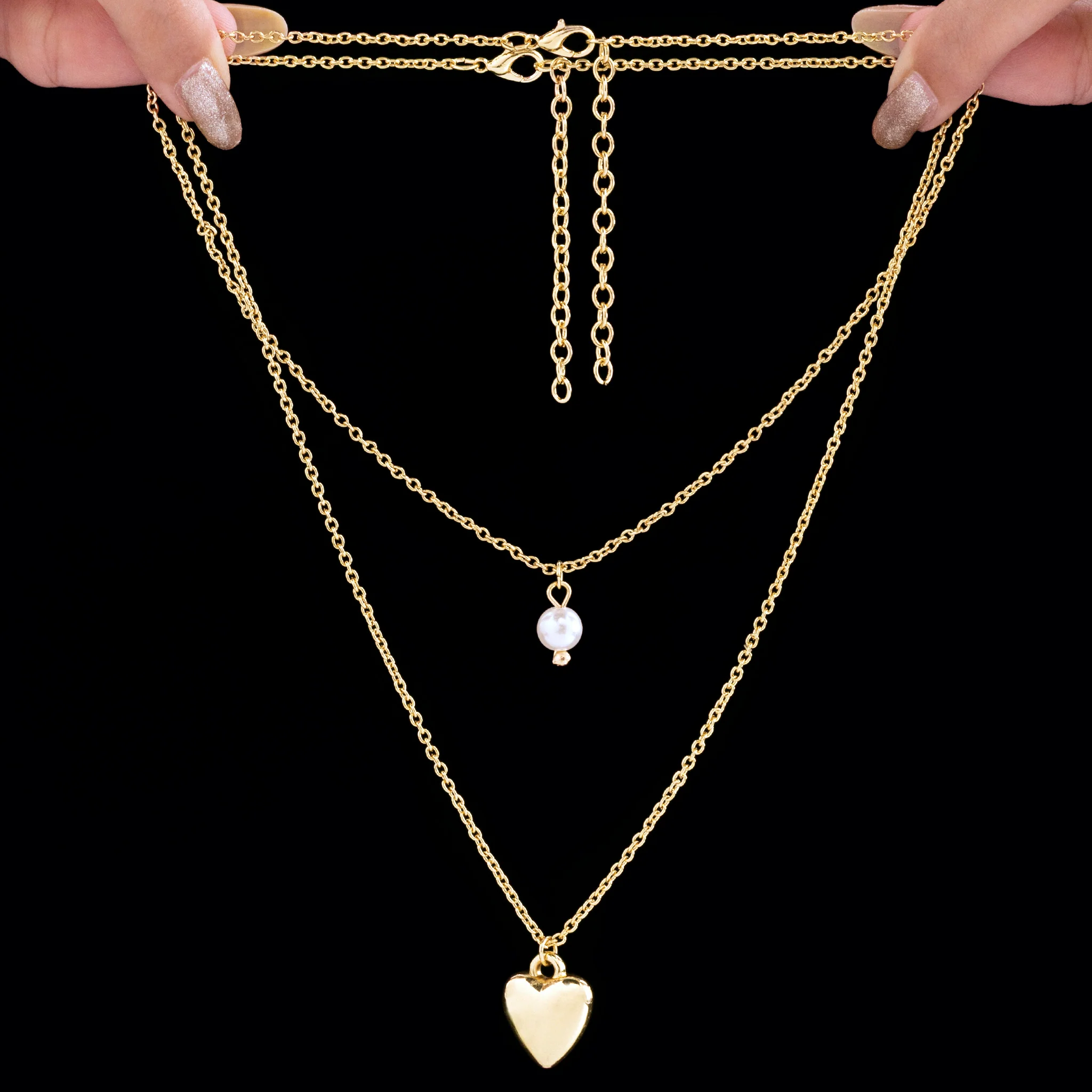 PRAO Necklace Anti-Tarnish Multilayered Chain - Image 4