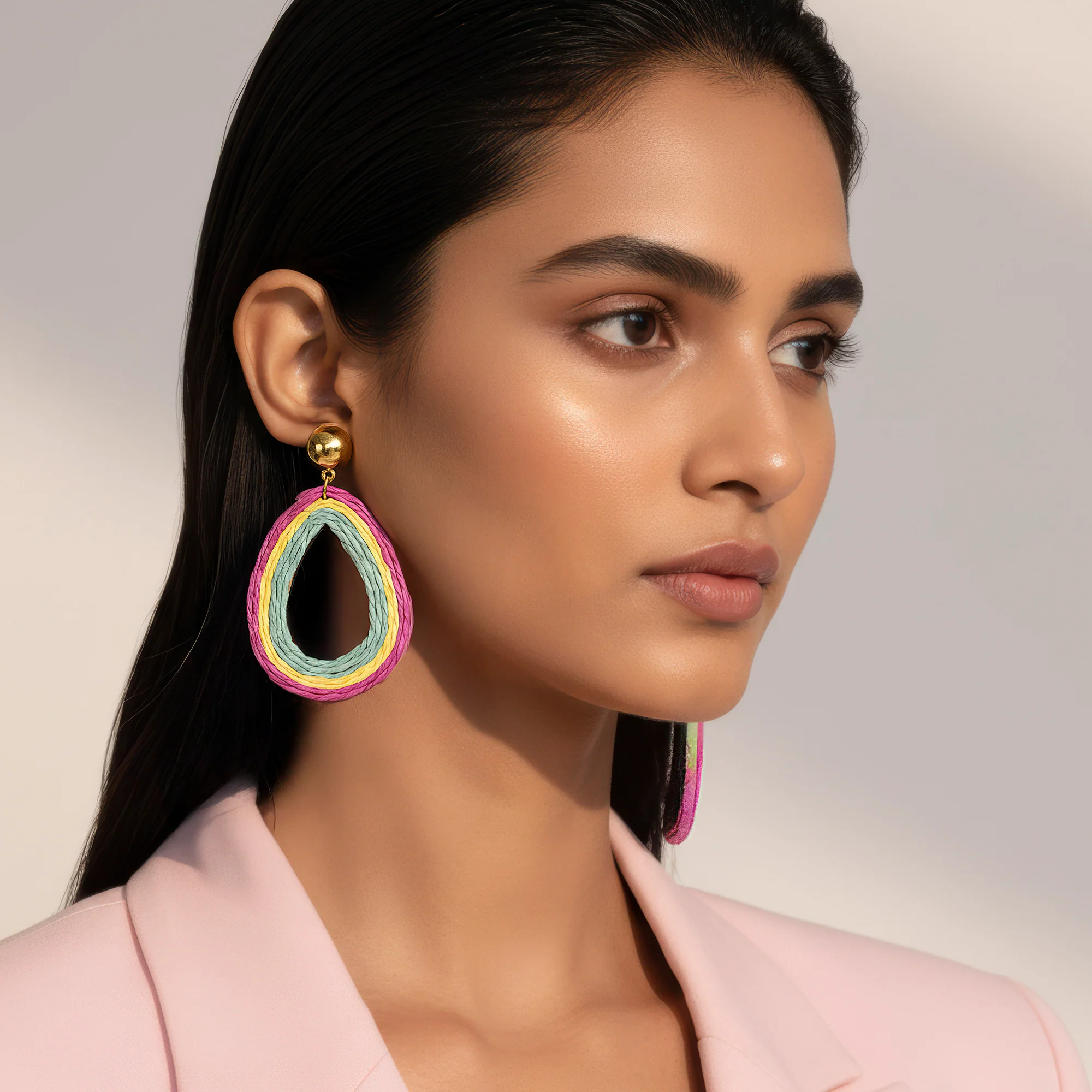 PRAO Earrings Multicoloured Premium Quality Raffia Danglers - Image 3
