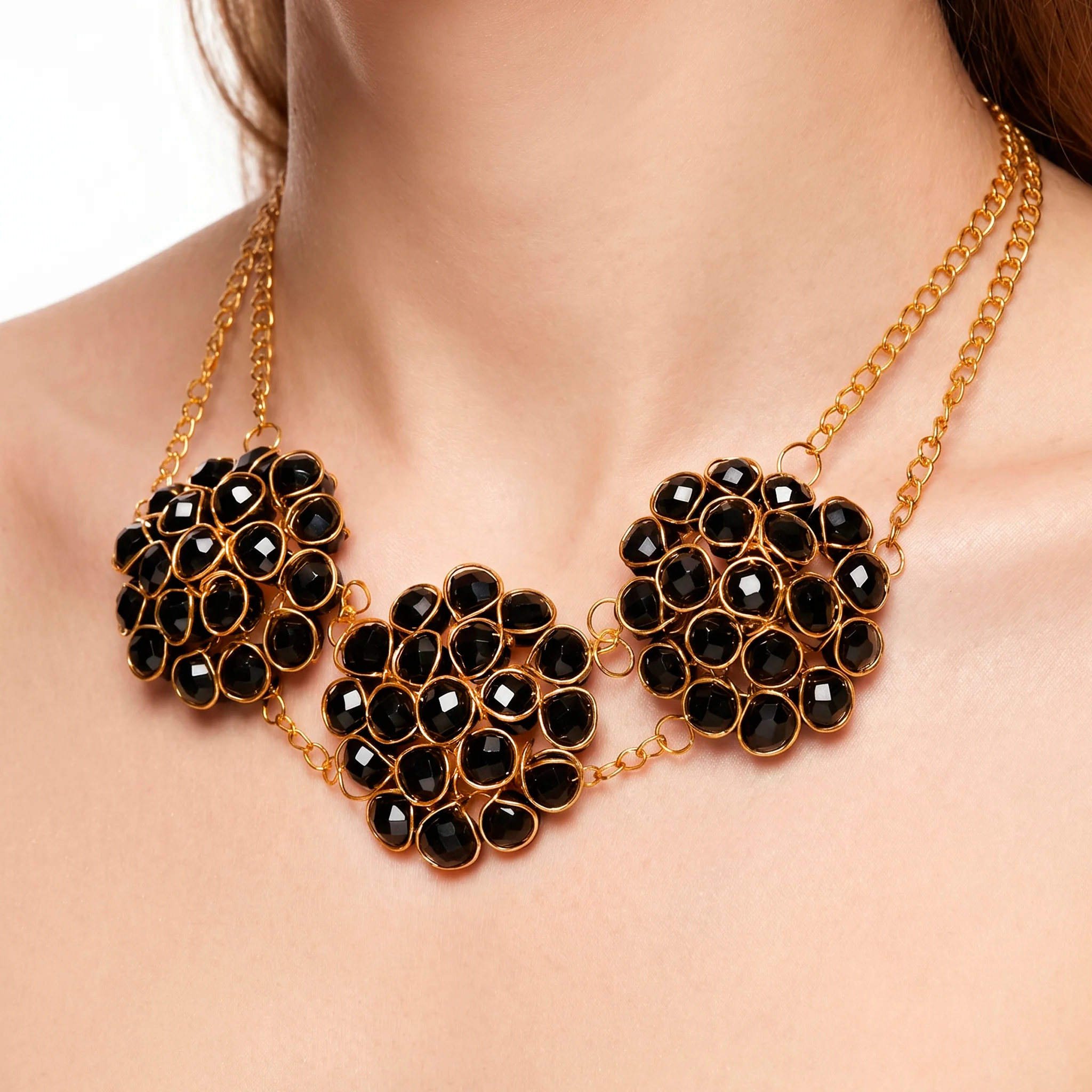 PRAO Necklace Anti-Tarnish Handmade Crystal Beaded Choker - Image 2
