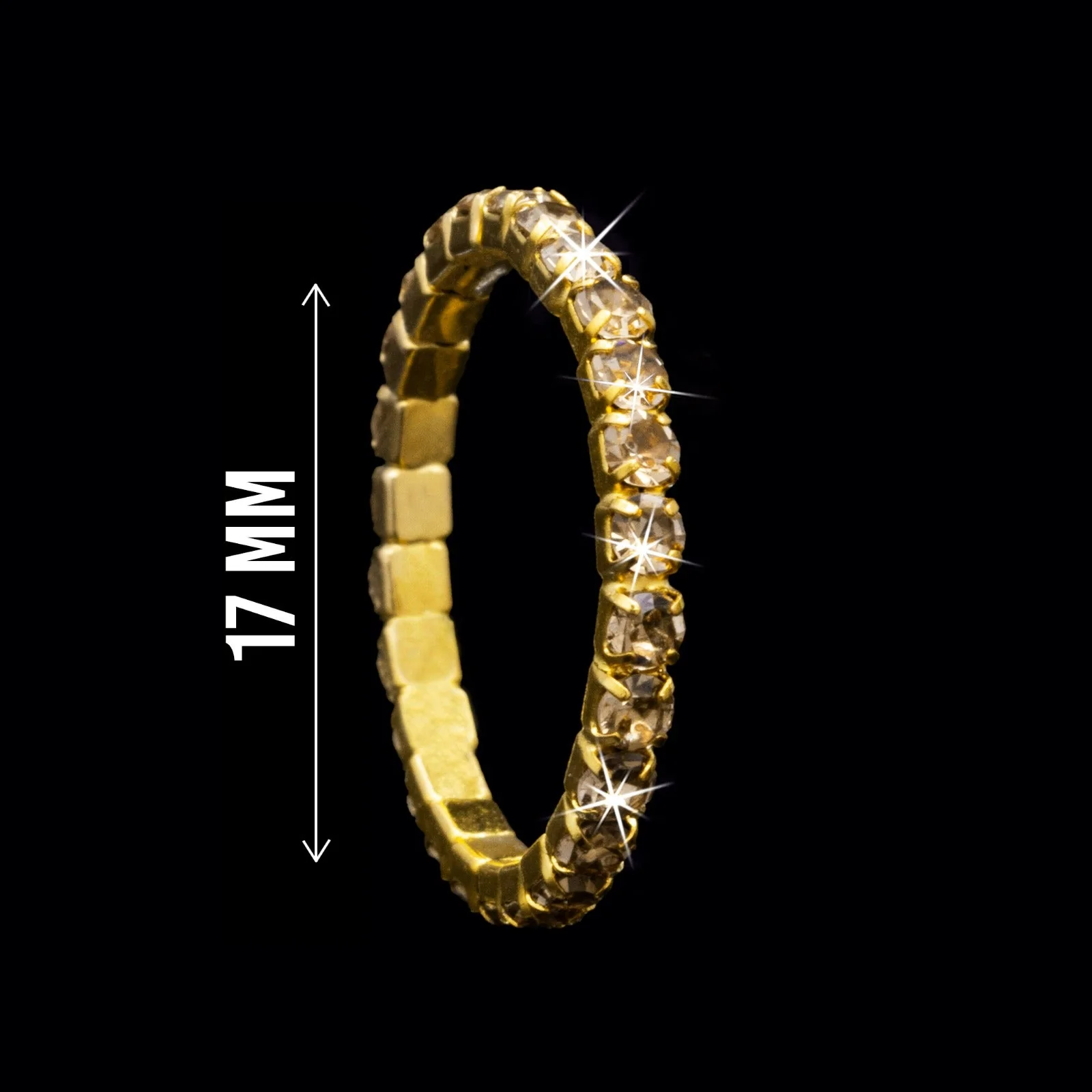 PRAO Earrings Anti-Tarnish Crystal Studded Six Golden Rings With Hoops Set - Image 5