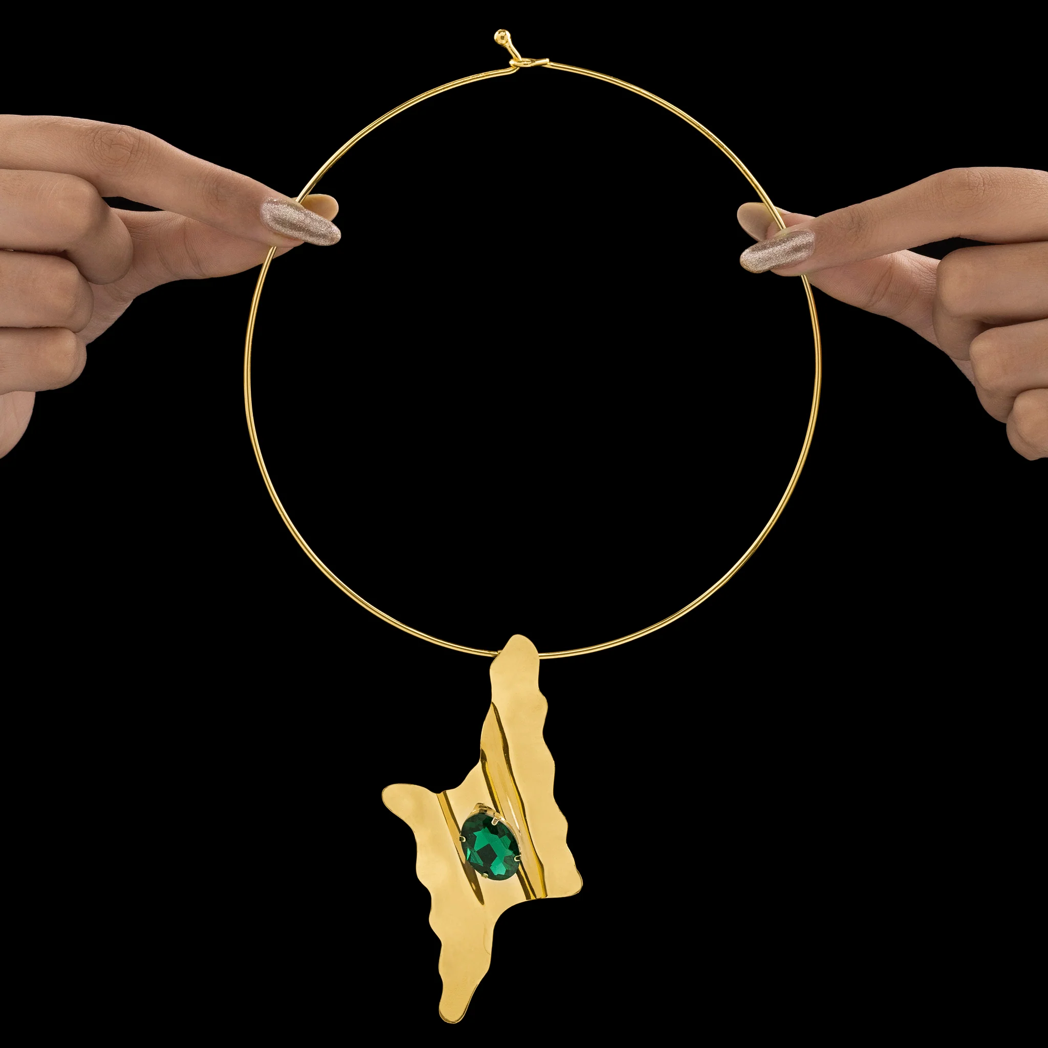 PRAO Necklace Anti-Tarnish Golden Thunderbolt Hasli - Image 4