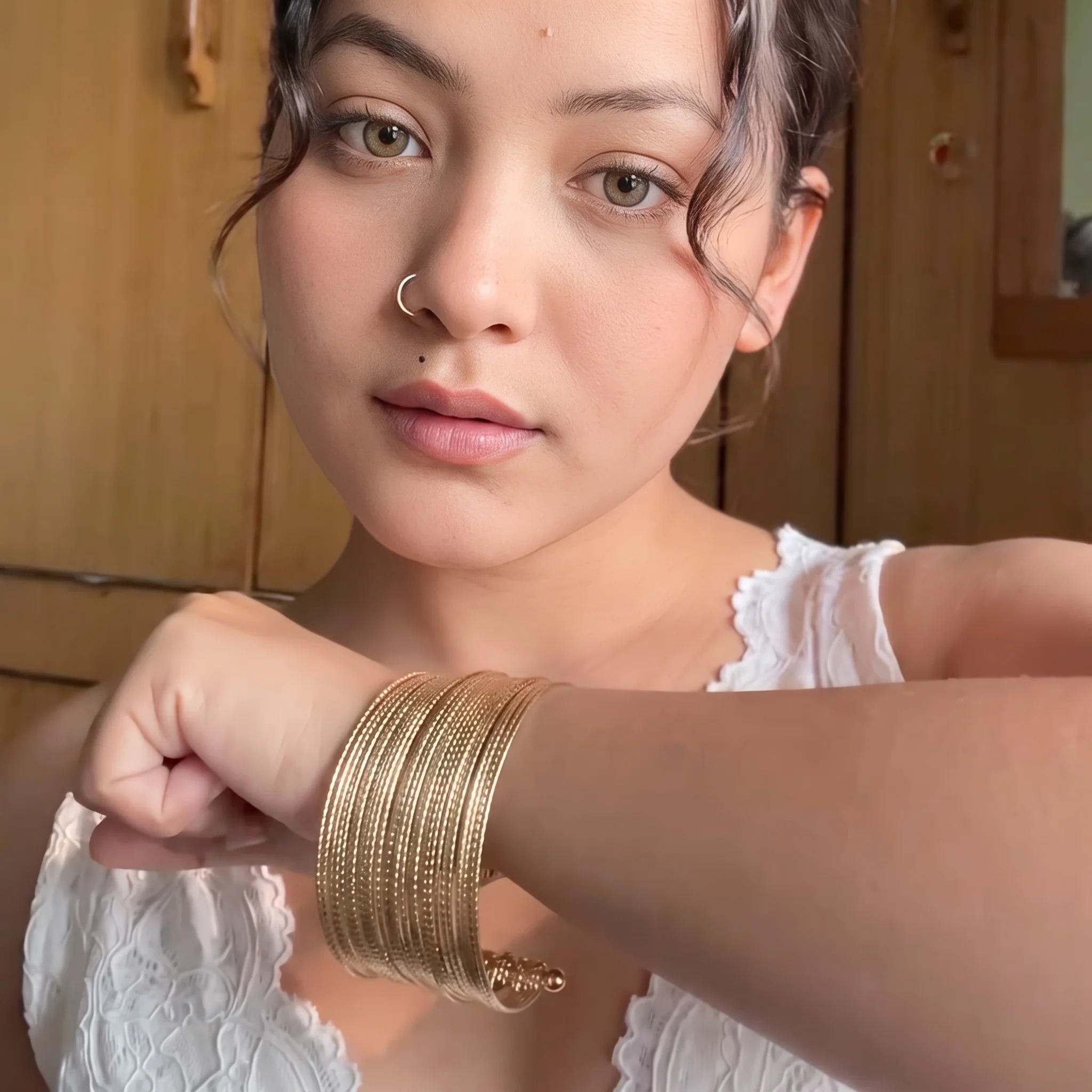 PRAO Bracelet Anti-Tarnish Gold Plated Multilayer Premium Quality Bangle (Adjustable Size) - Image 4