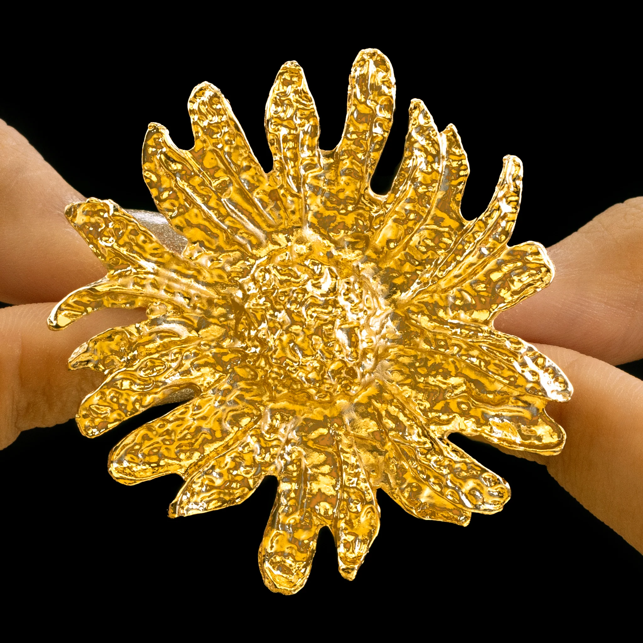 PRAO Ring Anti-Tarnish Golden Sunflower (Adjustable Size) - Image 4