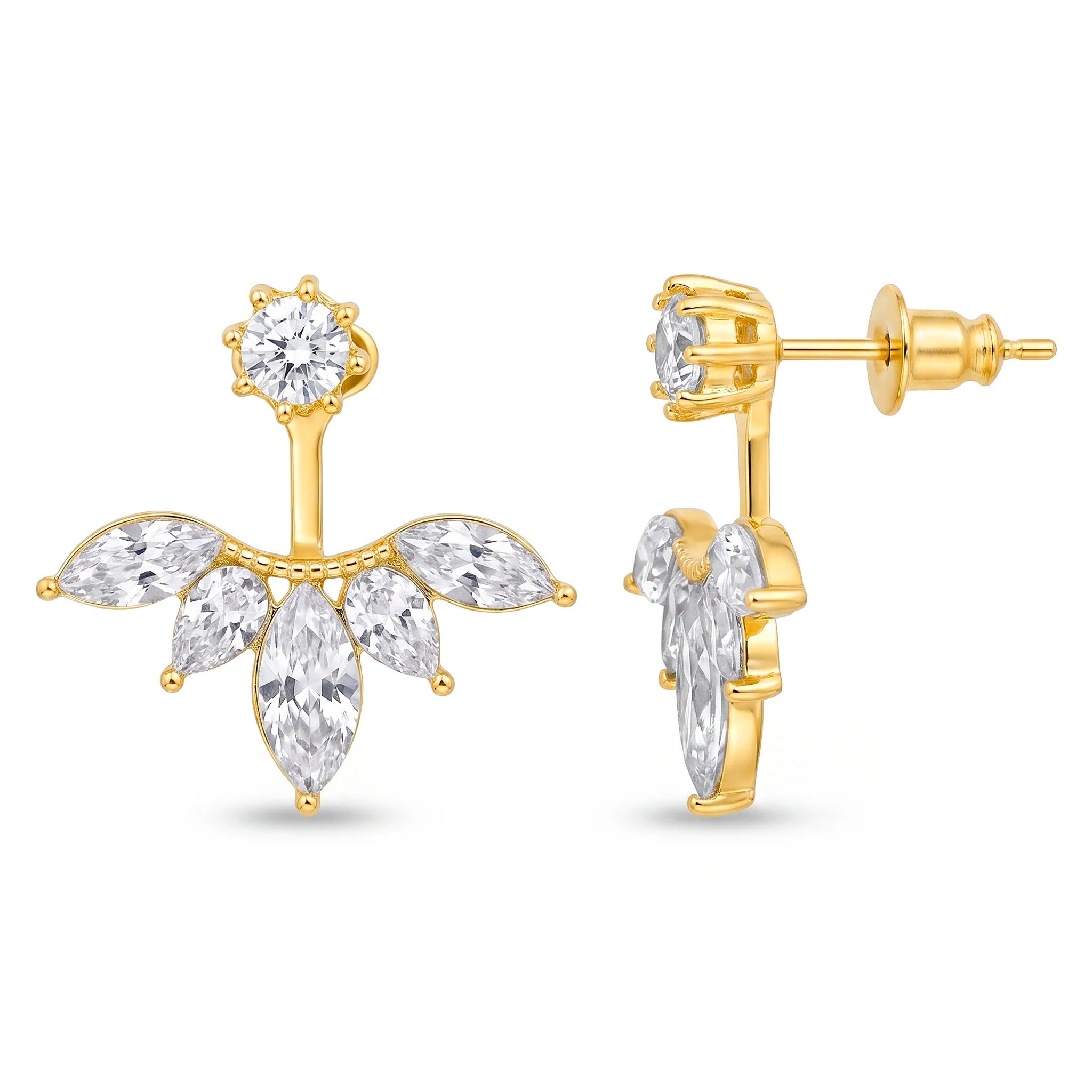 PRAO Earrings Anti-Tarnish Solitaire Designer Drop Studs - Image 2