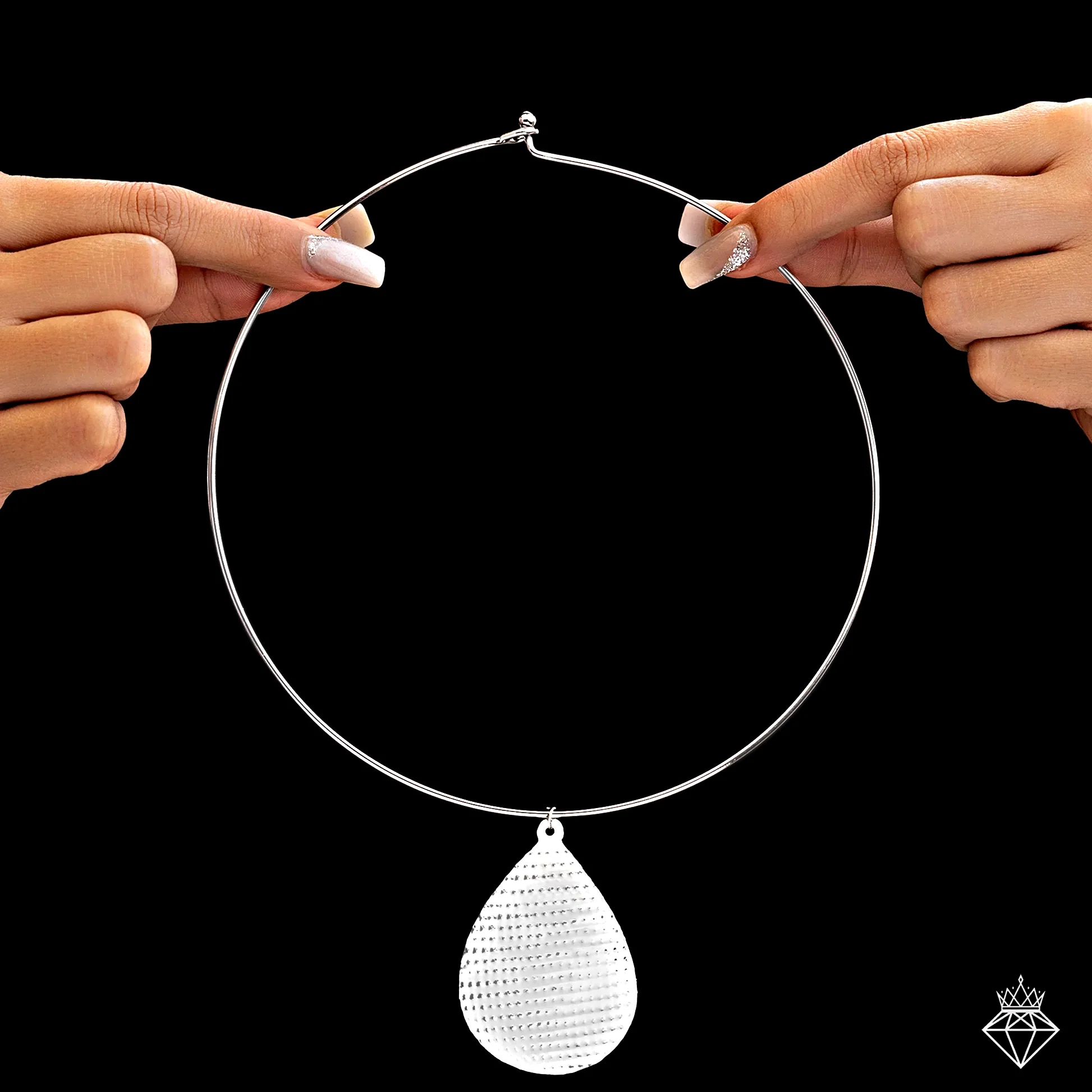 PRAO Necklace Anti-Tarnish Silver Hasli With Earrings - Image 5