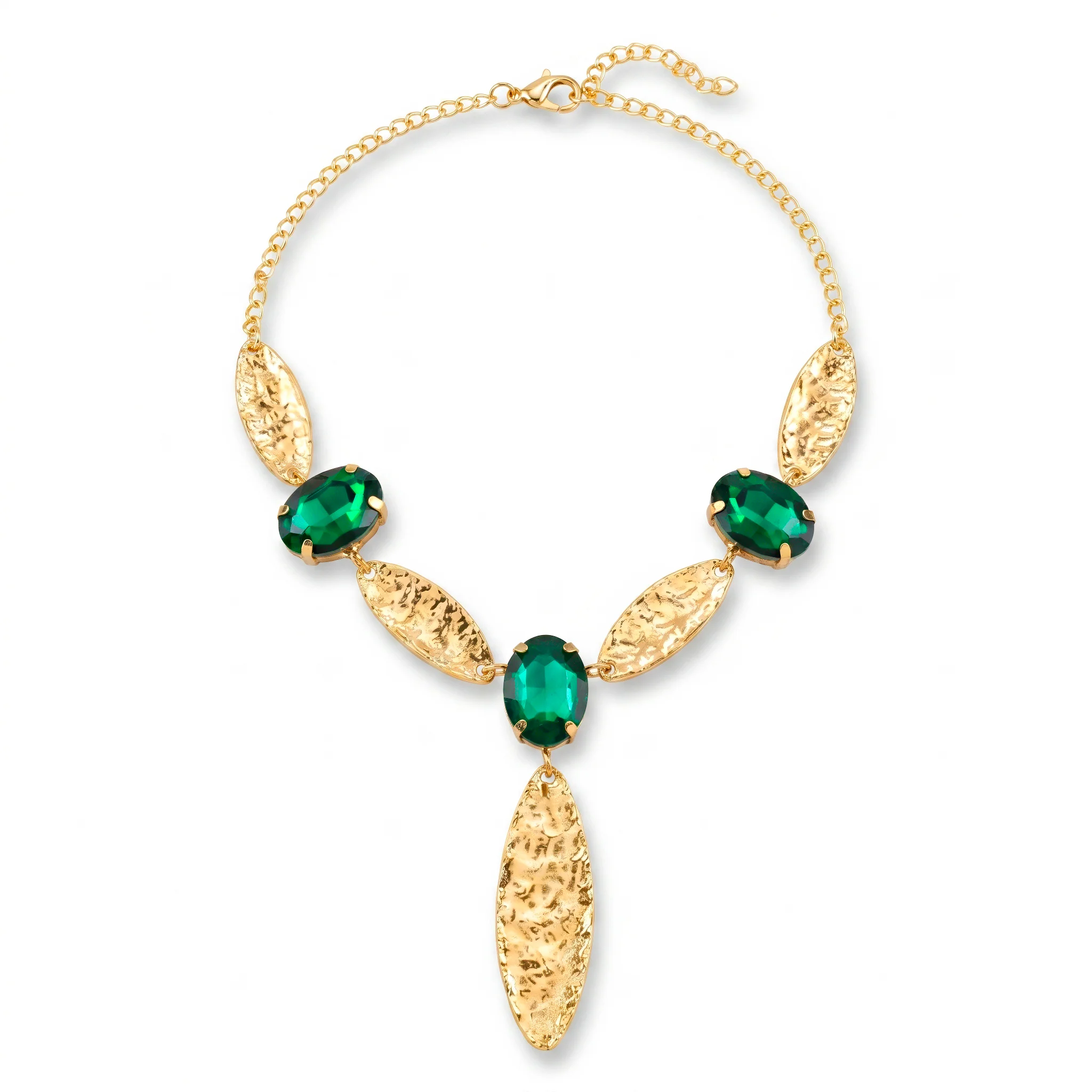 PRAO Necklace Anti-Tarnish Marquise Crystal Statement - Image 2