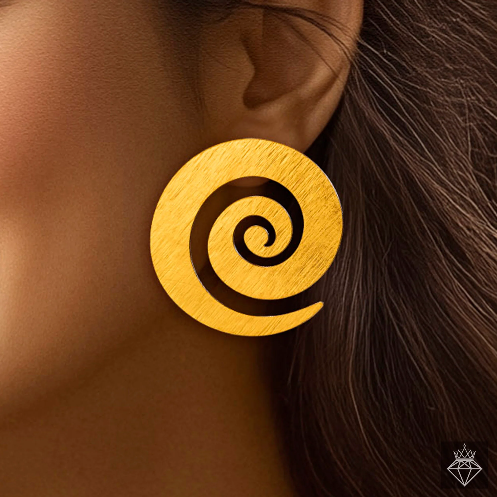 PRAO Earrings Anti-Tarnish Golden Spiral Studs - Image 3