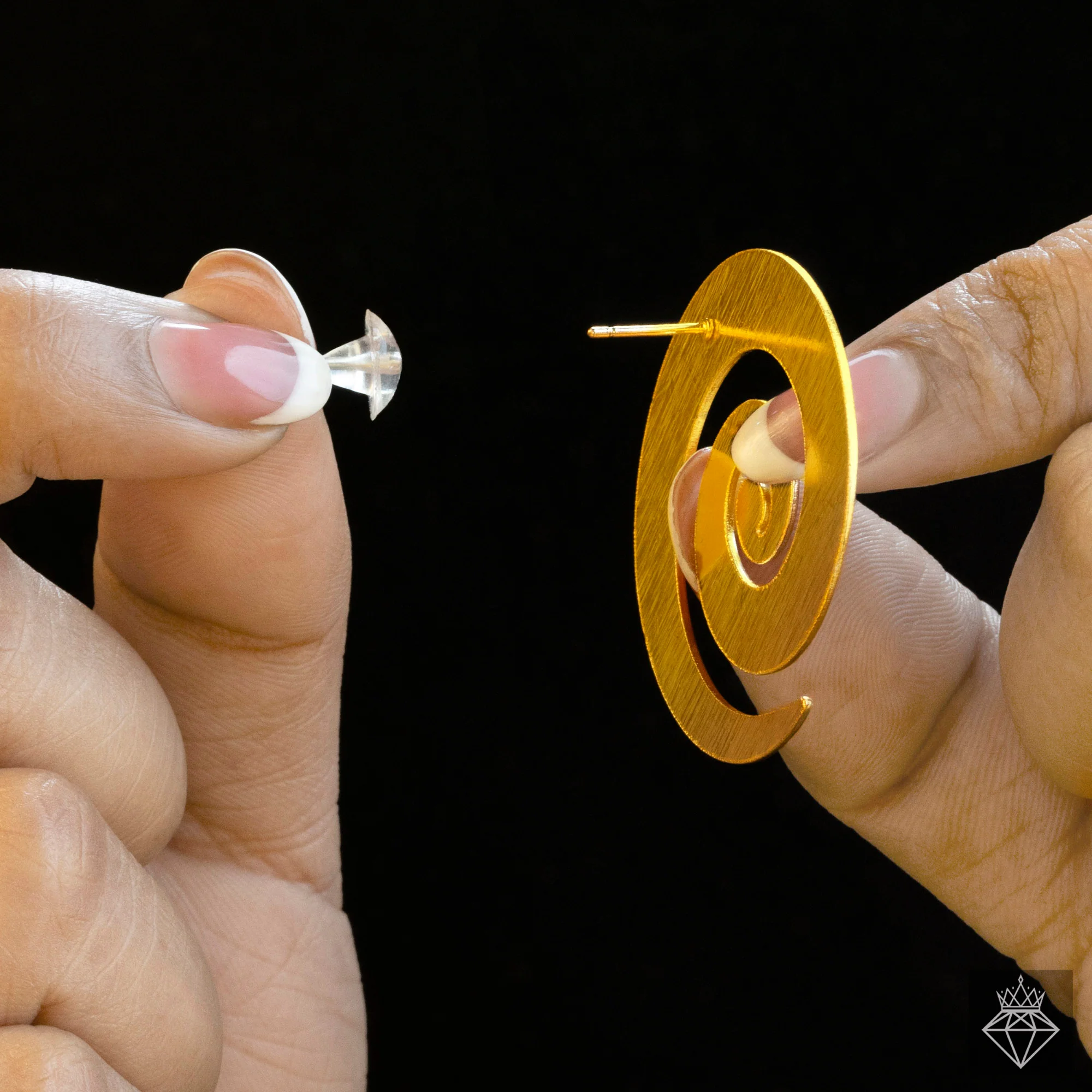 PRAO Earrings Anti-Tarnish Golden Spiral Studs - Image 4