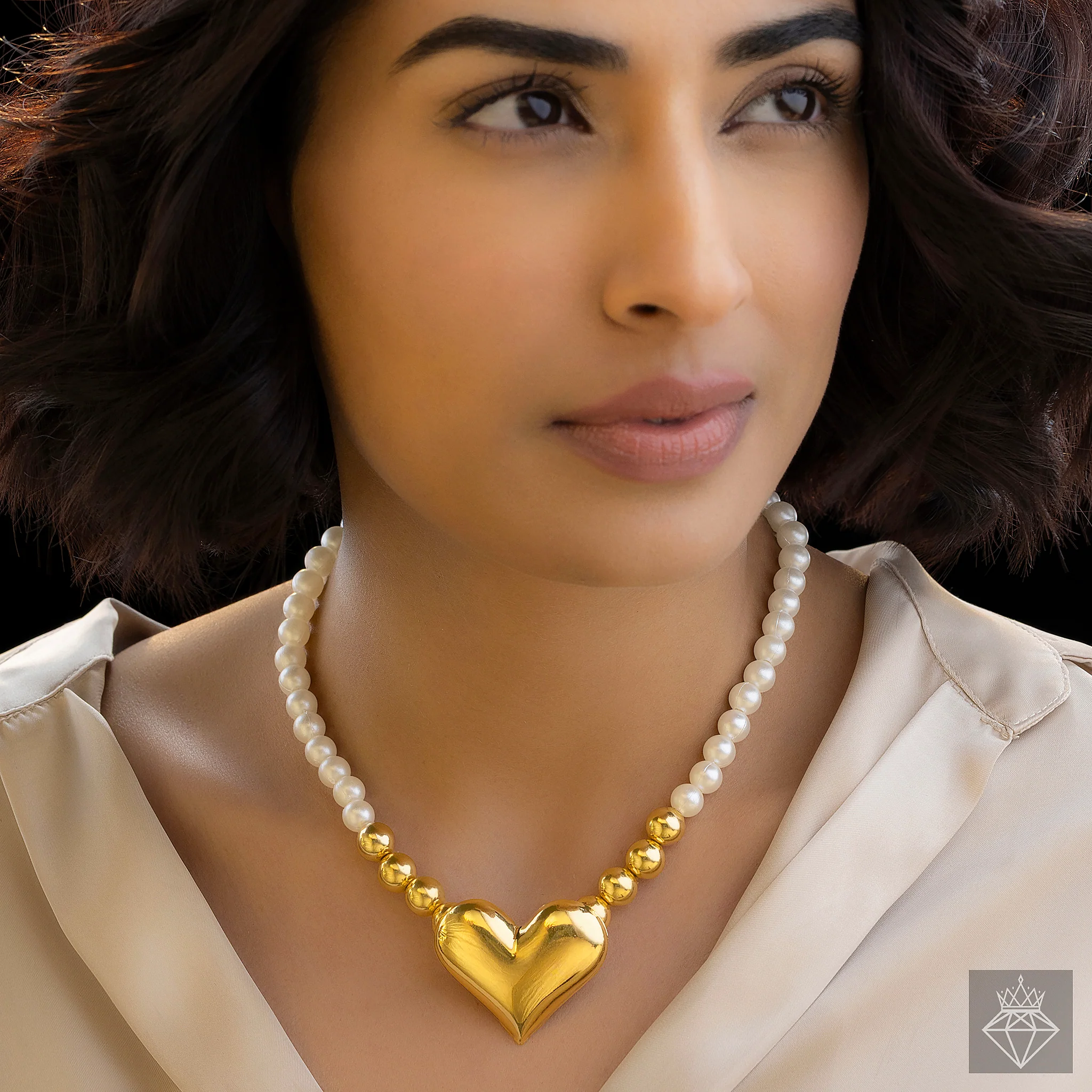 PRAO Necklace Anti-Tarnish Golden Heart - Image 3