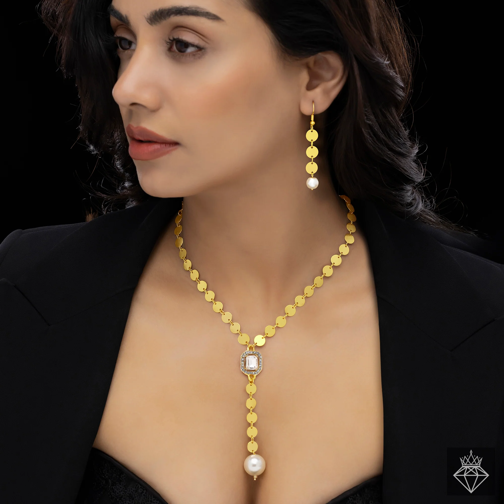 PRAO Necklace Golden Anti-Tarnish Set With Earrings - Image 5