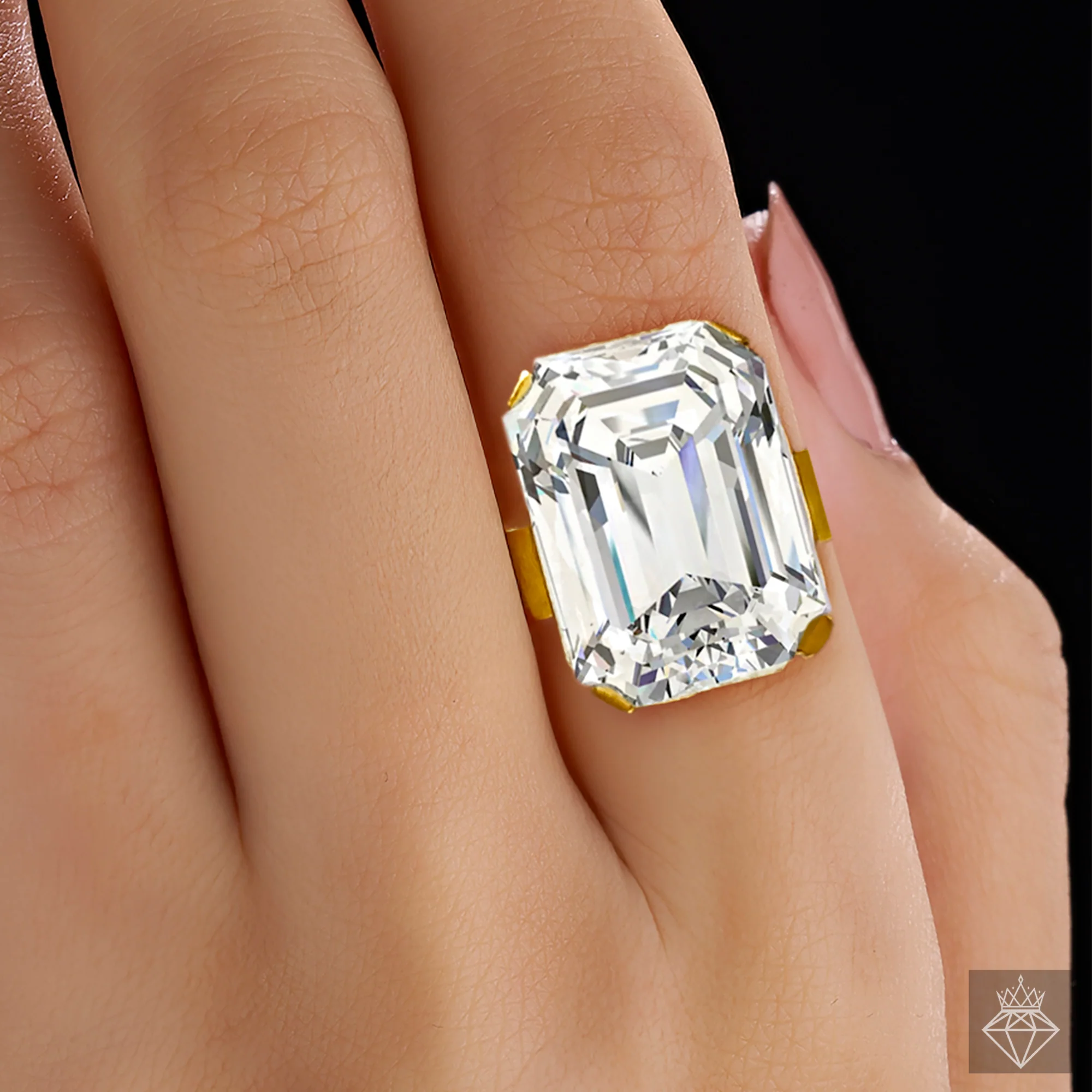 PRAO Ring Anti-Tarnish White Crystal (Adjustable Size) - Image 3