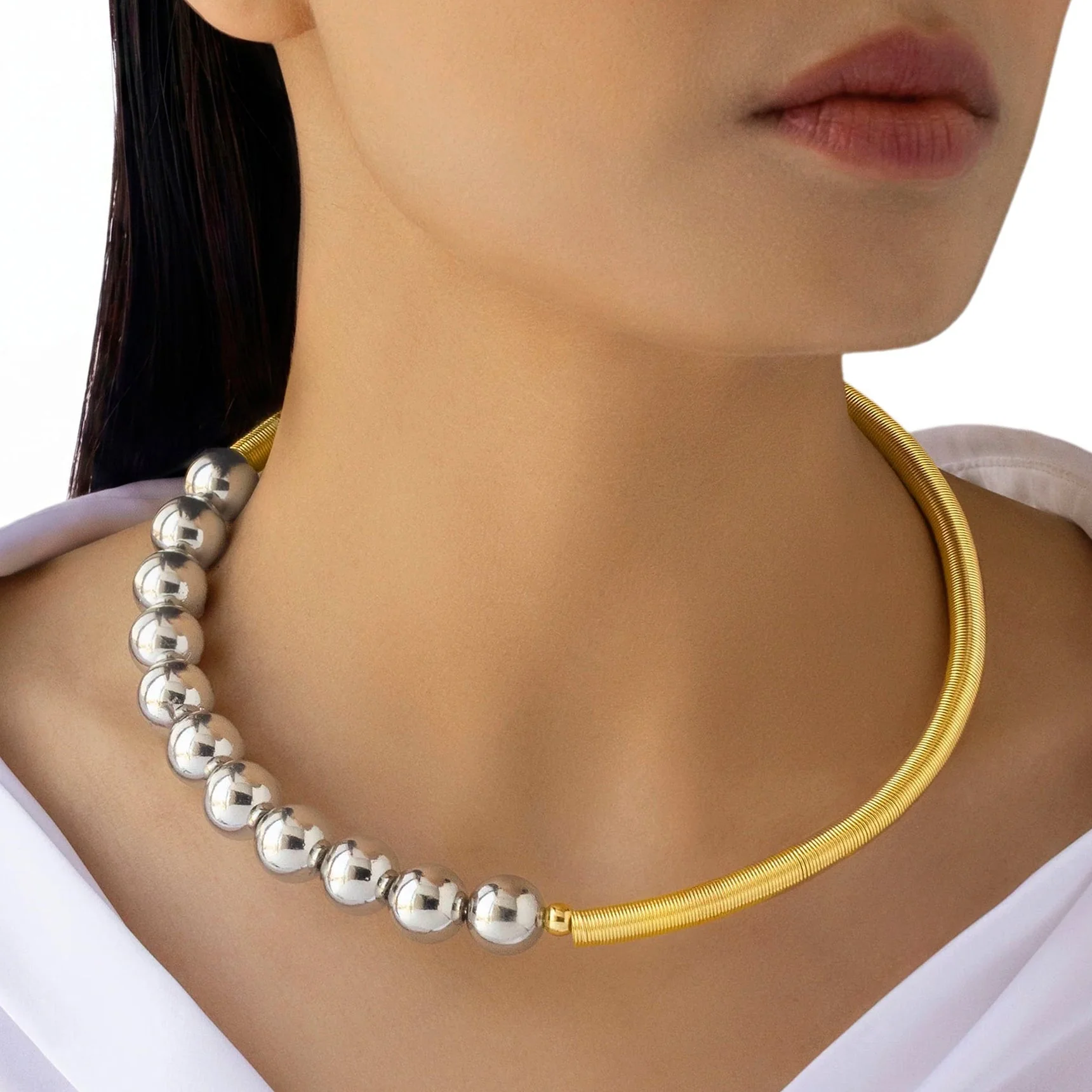 PRAO Necklace Anti-Tarnish Spring & Balls Hasli