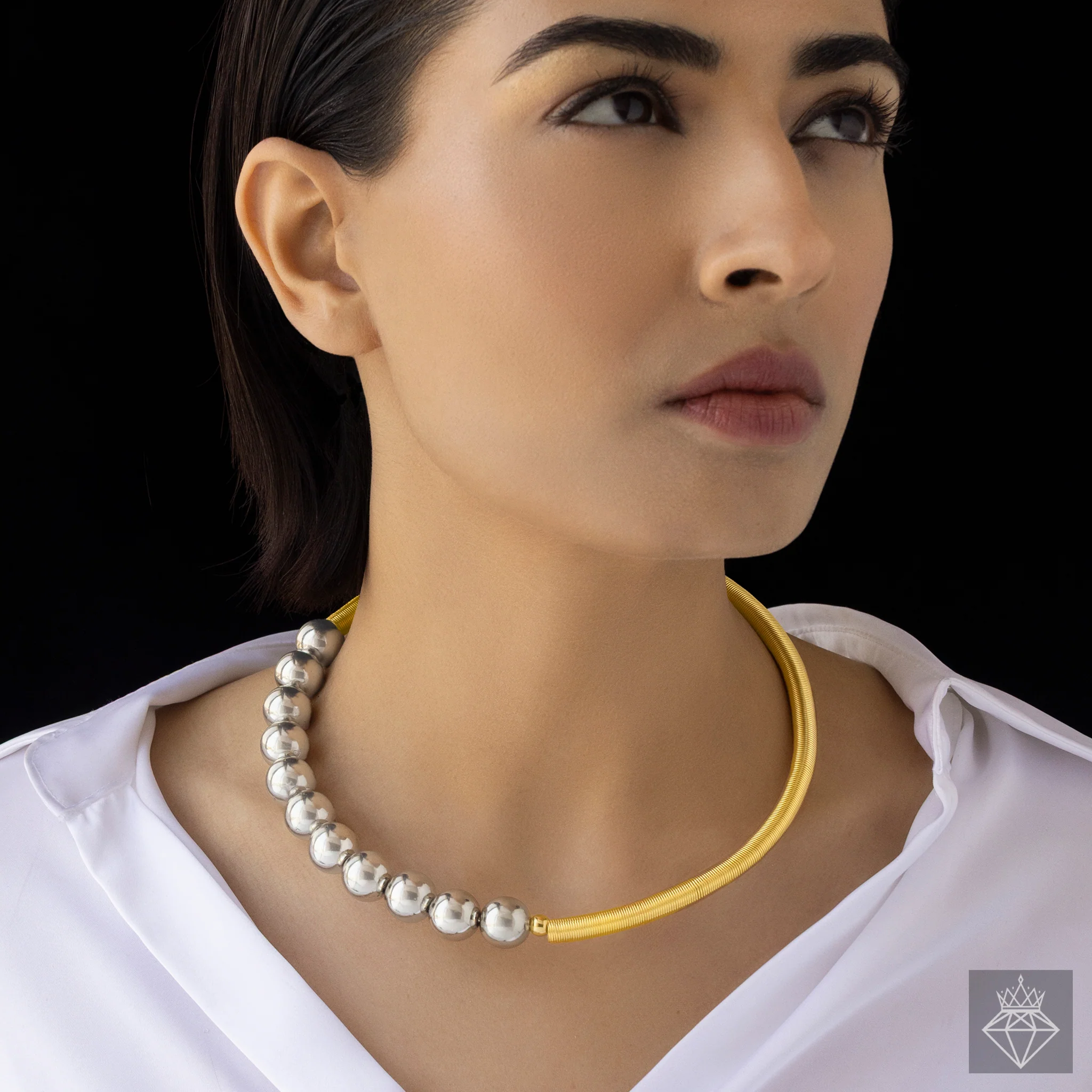 PRAO Necklace Anti-Tarnish Spring & Balls Hasli - Image 4