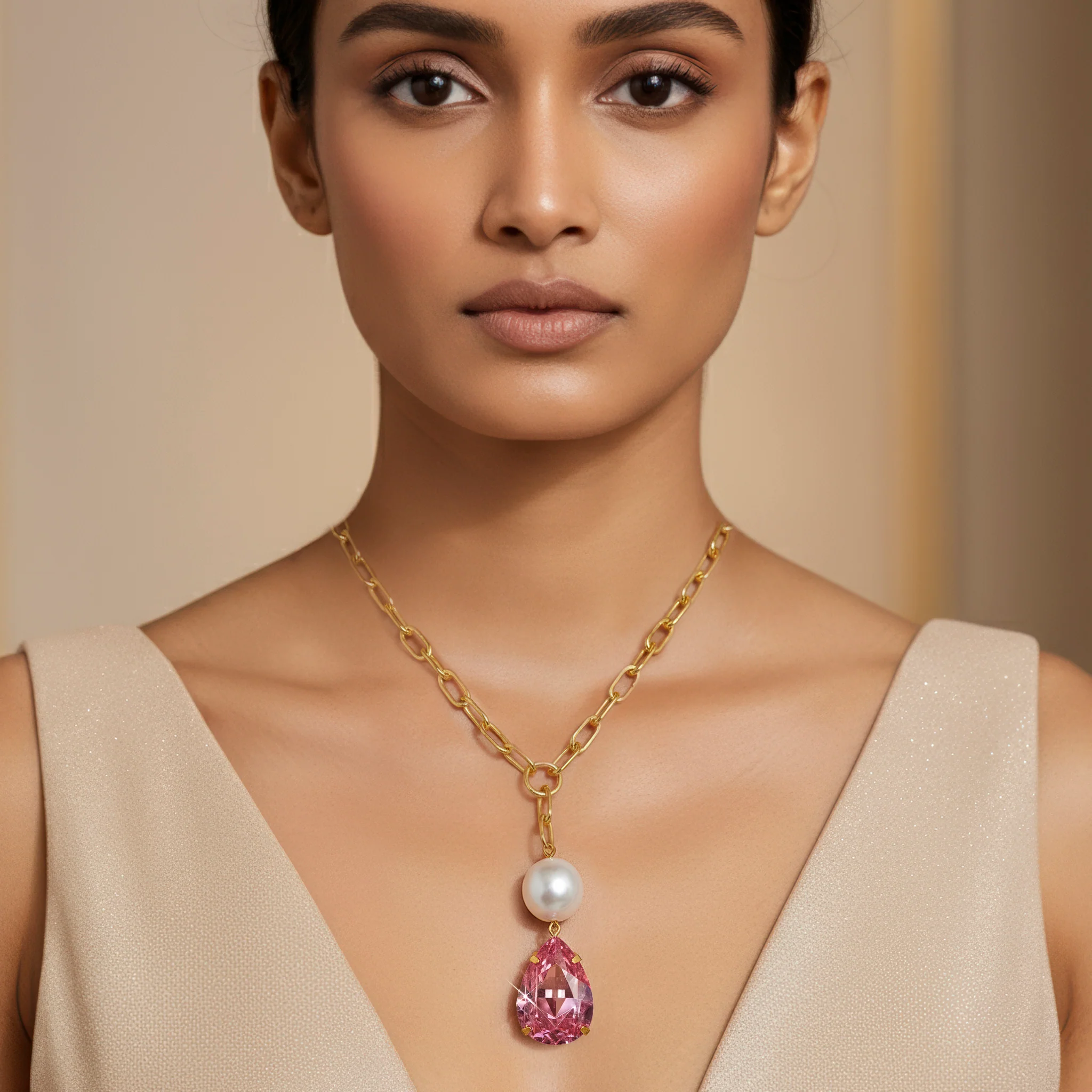 PRAO Necklace Anti-Tarnish Crystal Pendant - Image 3