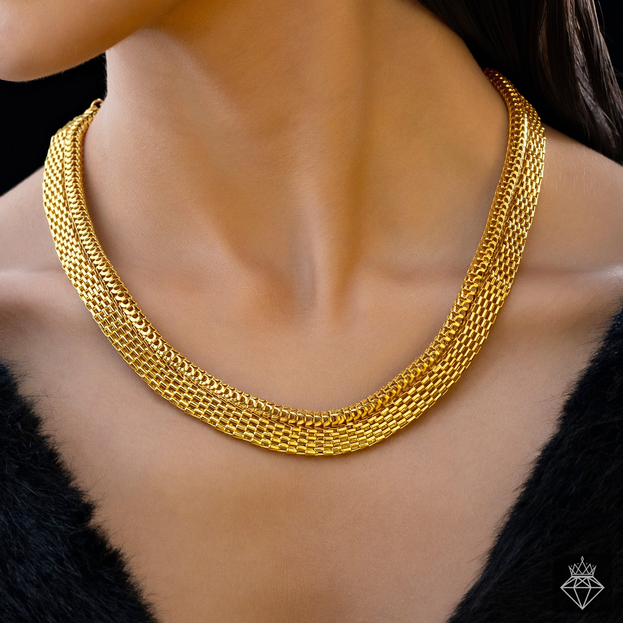 PRAO Necklace Anti-Tarnish Golden Designer Statement Chain - Image 2