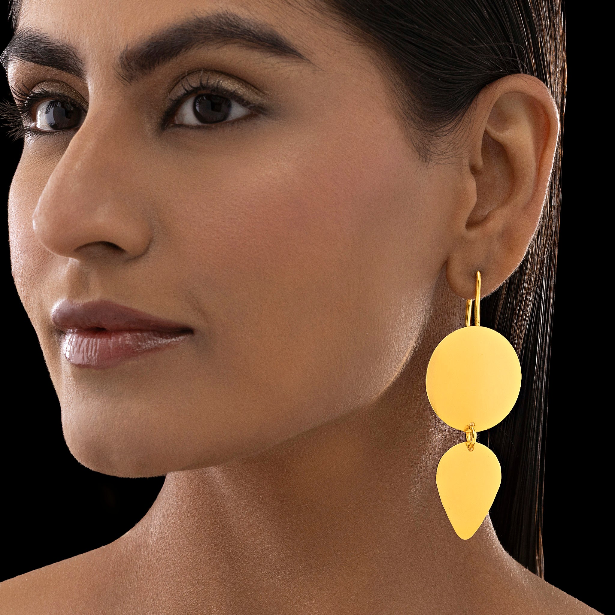 PRAO Earrings Anti-Tarnish Premium Brass High-Fashion Geometrical Danglers - Image 4