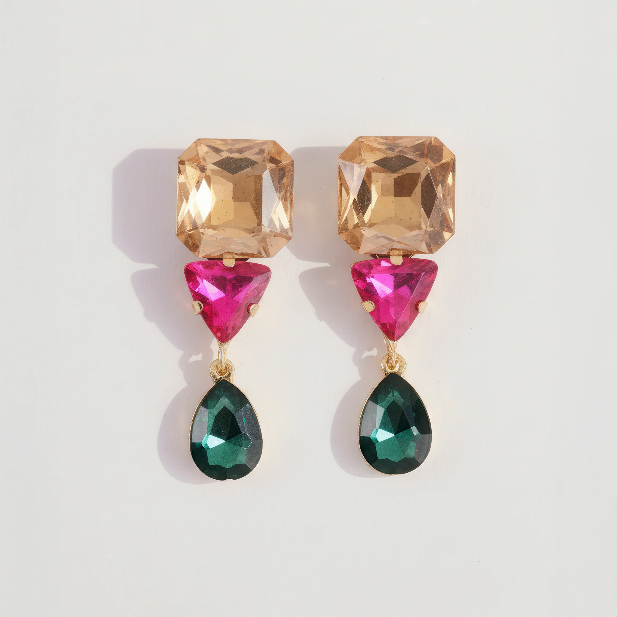 PRAO Earrings Anti-Tarnish Tri-Shape Danglers - Image 3