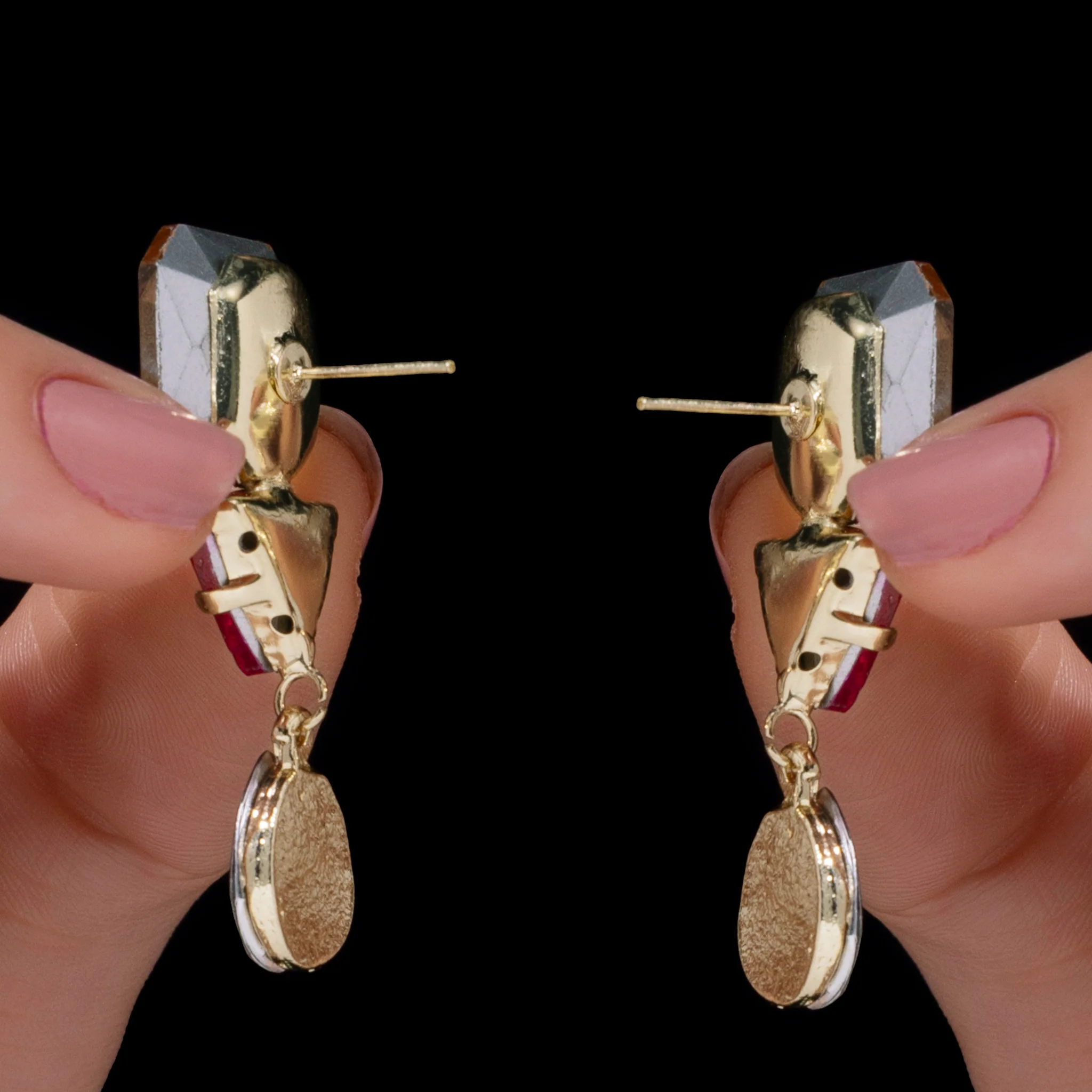 PRAO Earrings Anti-Tarnish Tri-Shape Danglers - Image 8