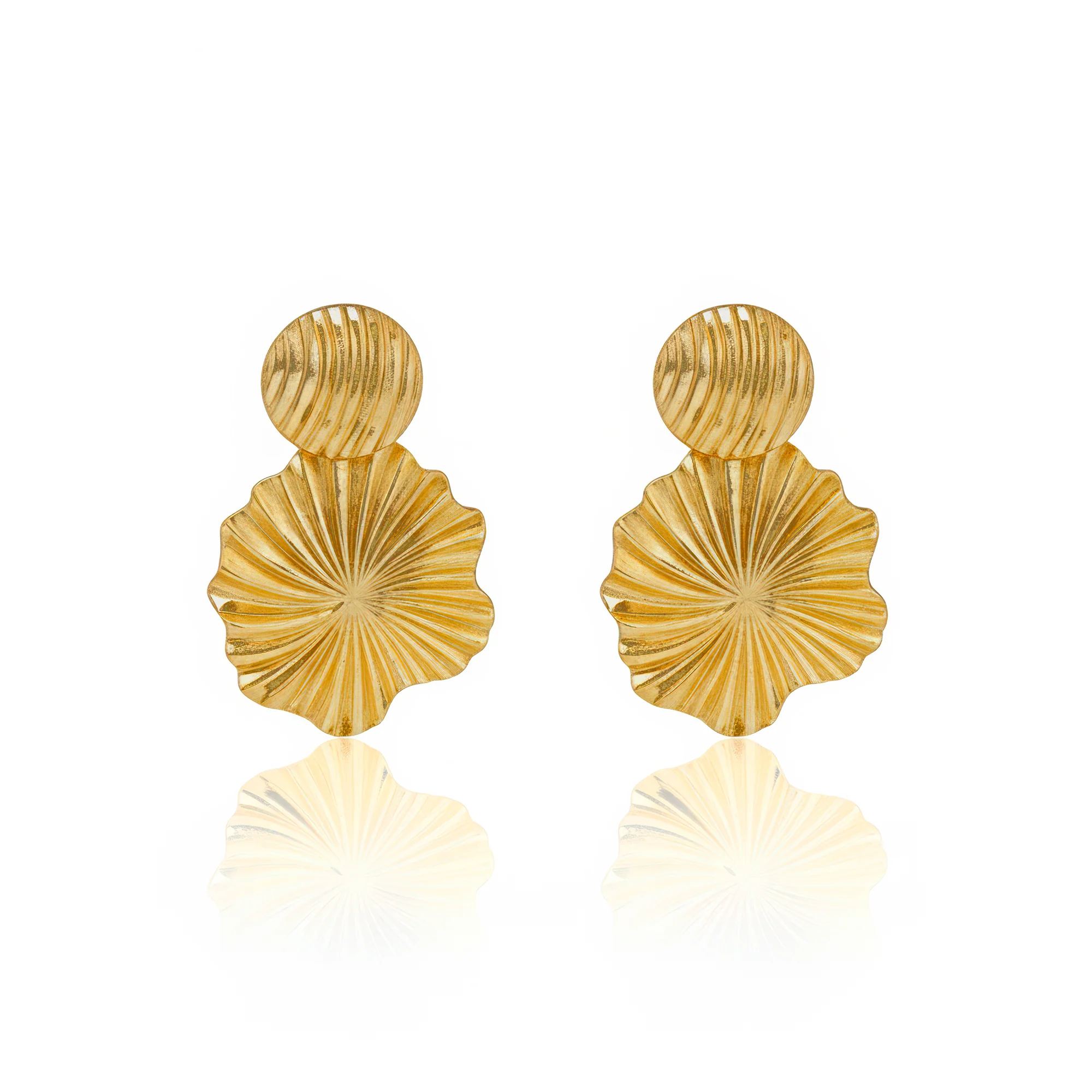 PRAO Earrings Anti-Tarnish Conch Shell Dangles with Round Tops - Image 3