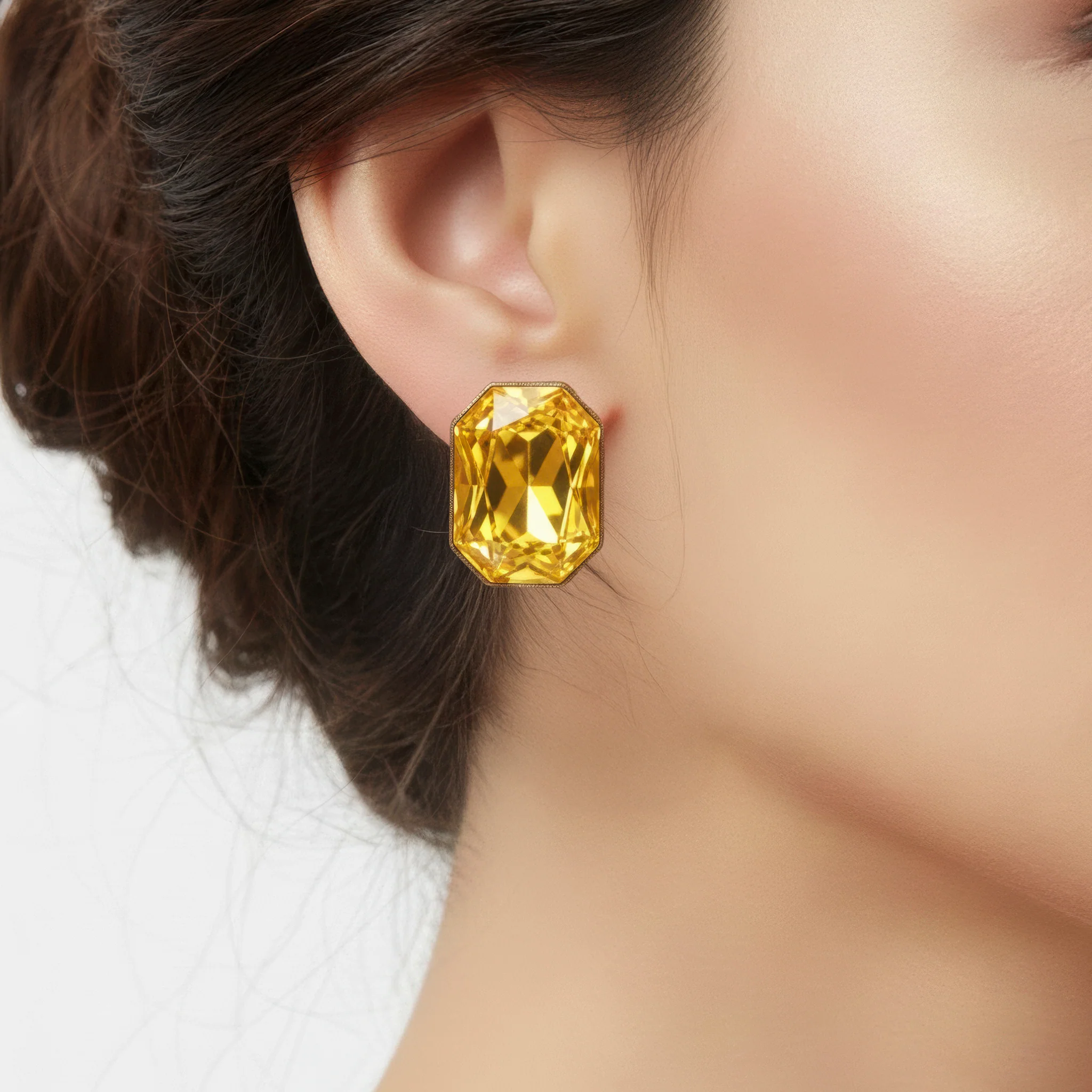 PRAO Necklace Anti-Tarnish Rectangle & Triangle Pendant with Earrings Set - Image 3