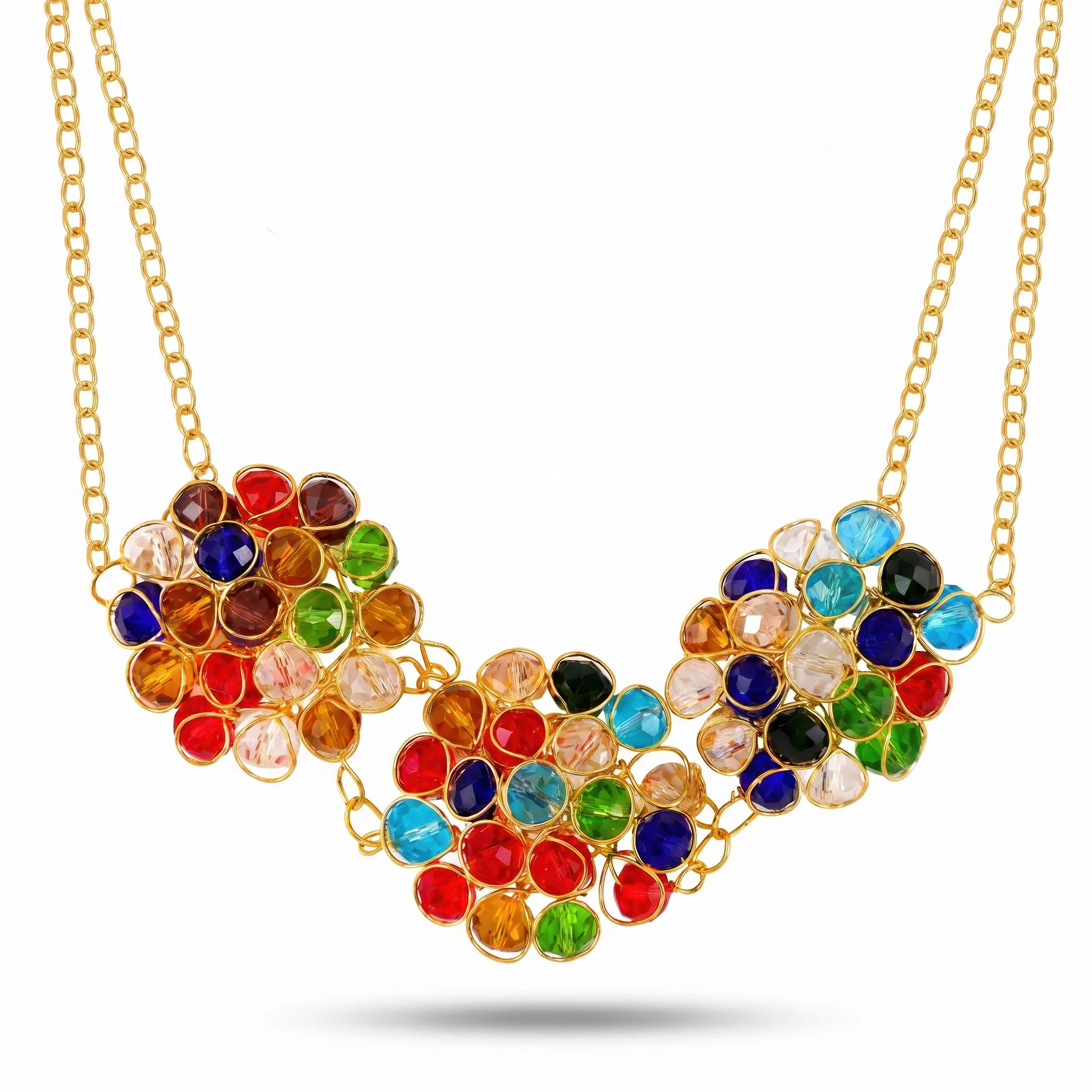 PRAO Necklace Anti-Tarnish Handmade Multi-Color Crystal Beaded Choker - Image 3