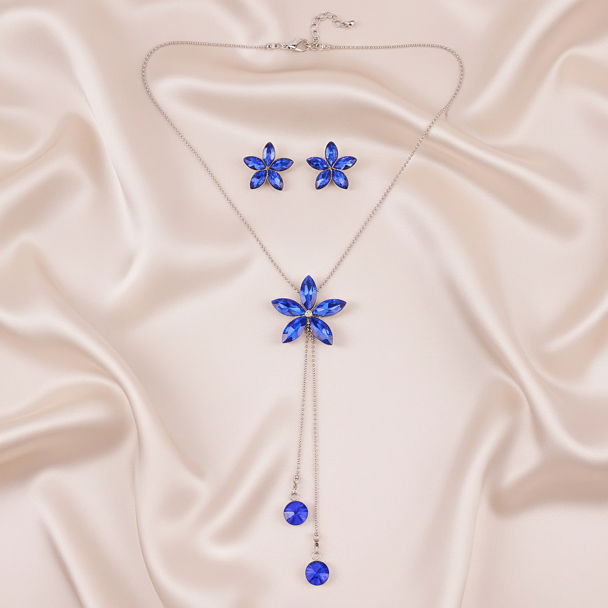 PRAO Necklace Anti-Tarnish Flower Set with Earrings - Image 4