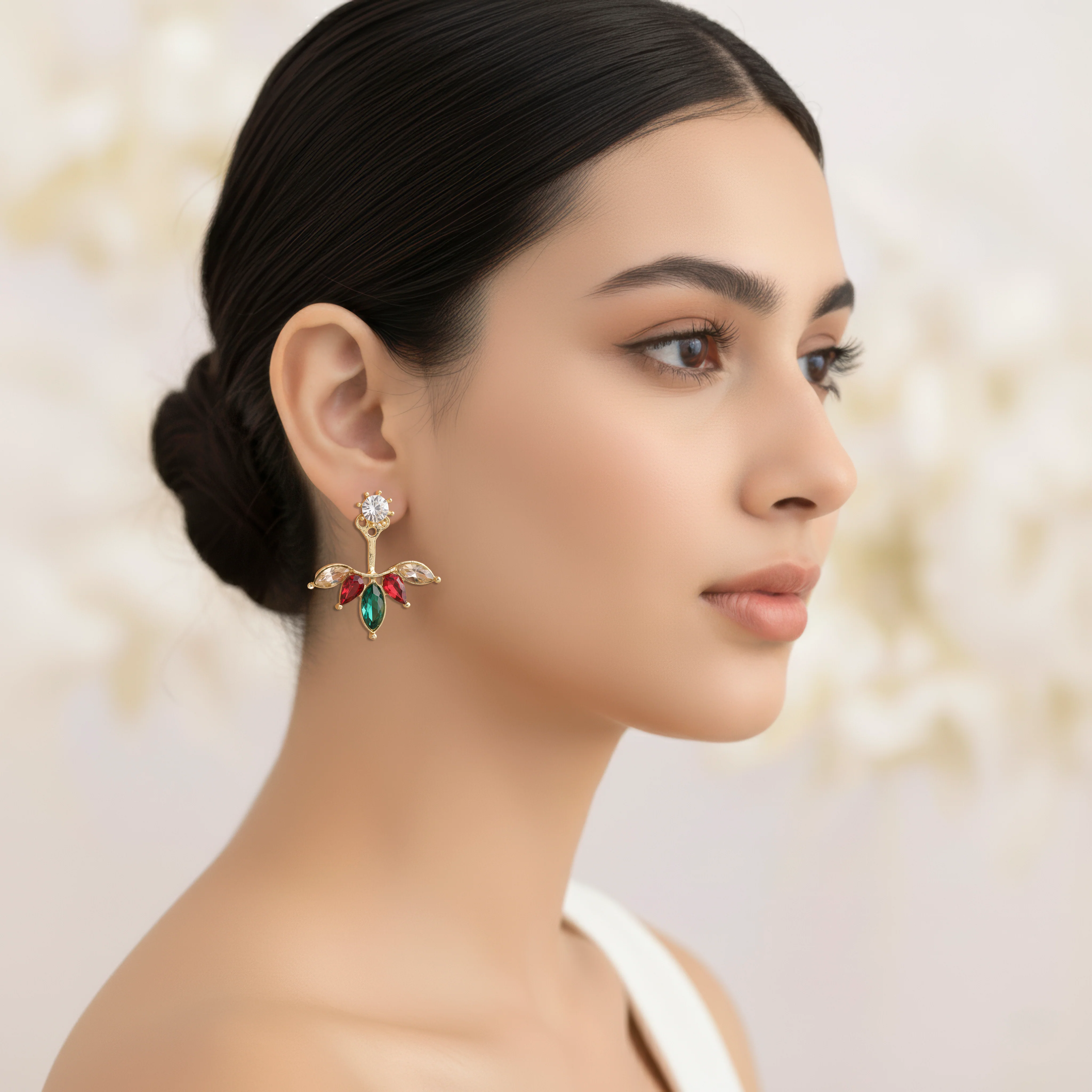 PRAO Earrings Anti-Tarnish Solitaire Drop Studs - Image 2