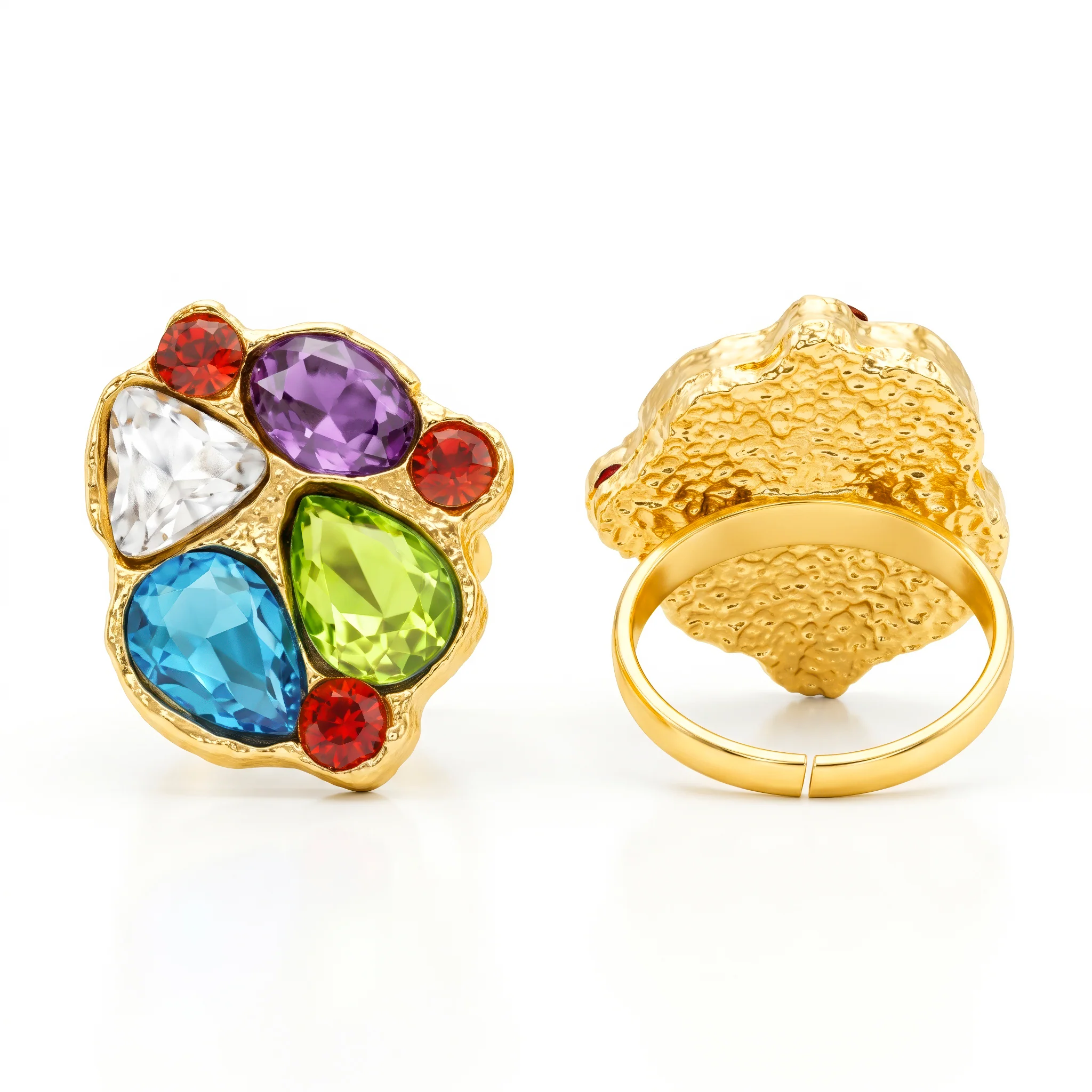 PRAO Ring Anti-Tarnish Multi-Shape And Color Crystal (Adjustable Size) - Image 6