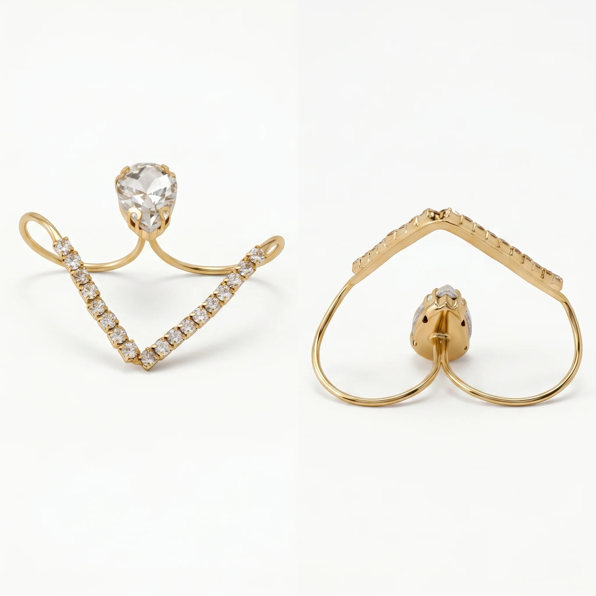 PRAO Ring Anti-Tarnish Invisible Pear Stone Statement (Adjustable Size) - Image 4