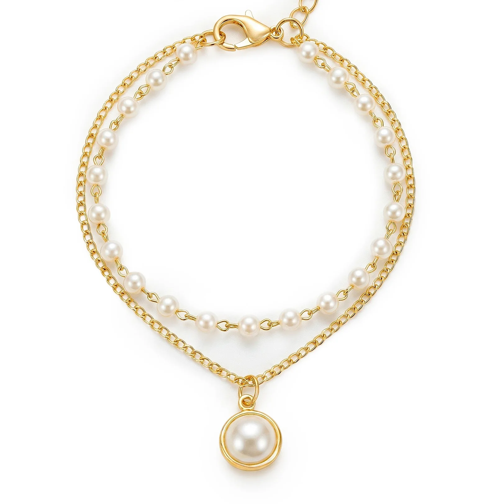PRAO Bracelet Anti-Tarnish Double Layer Pearl Charm (Adjustable Size) - Image 3